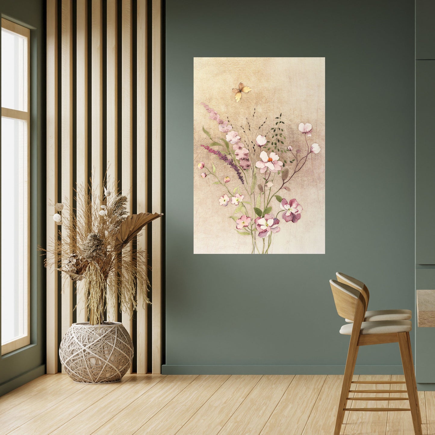 FLOWERED REVERIE Poster verticale staccabile e attaccabile