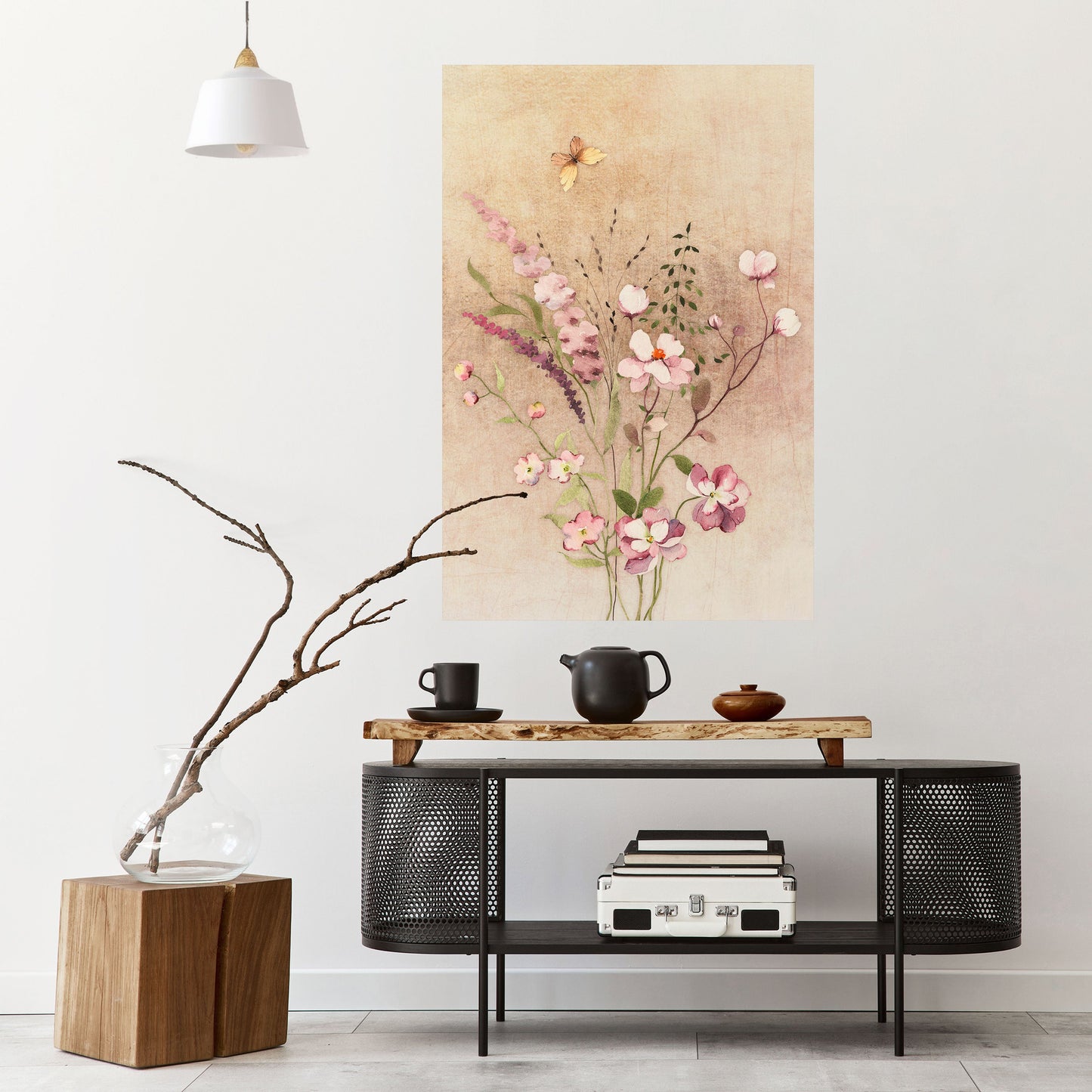 FLOWERED REVERIE Poster verticale staccabile e attaccabile