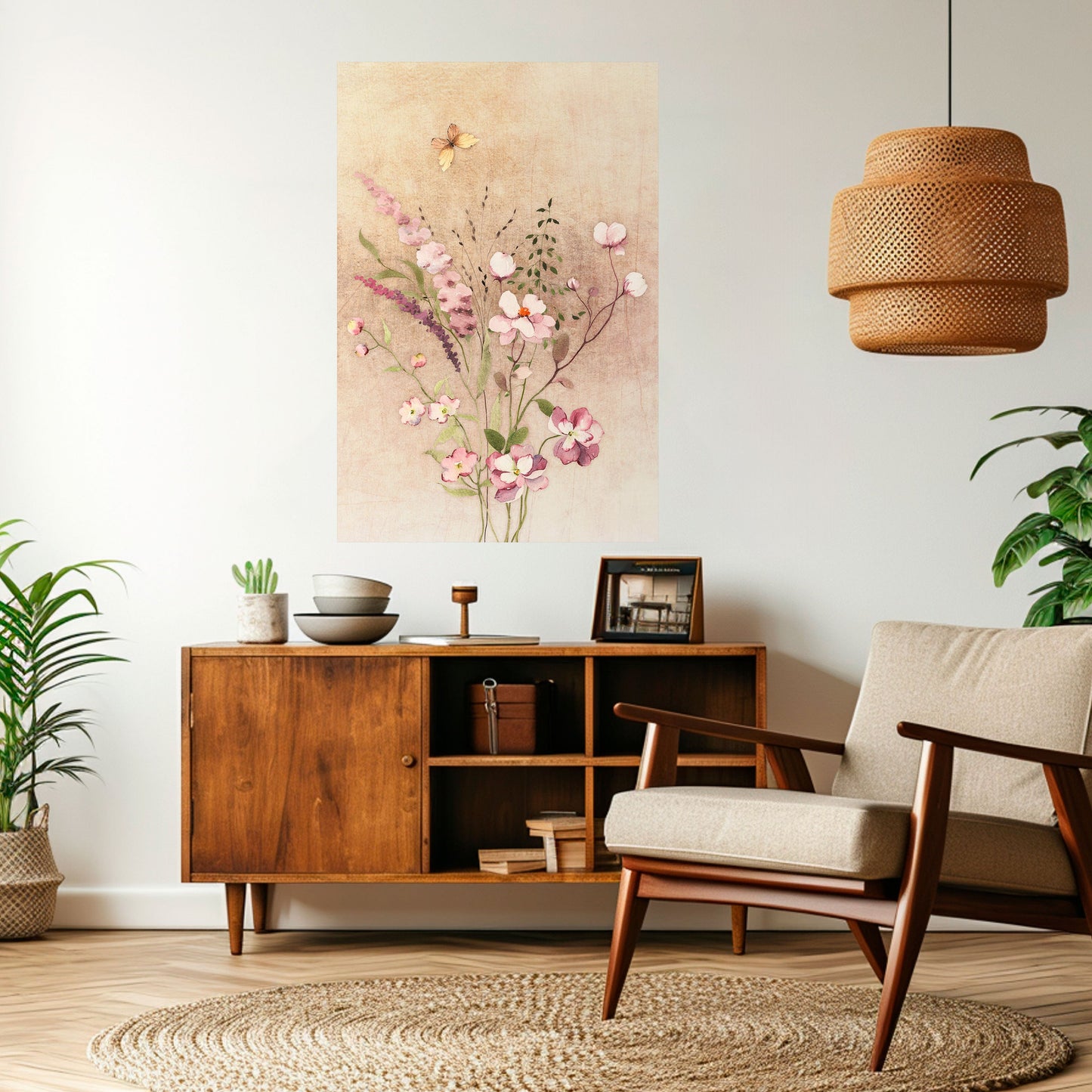 FLOWERED REVERIE Poster verticale staccabile e attaccabile