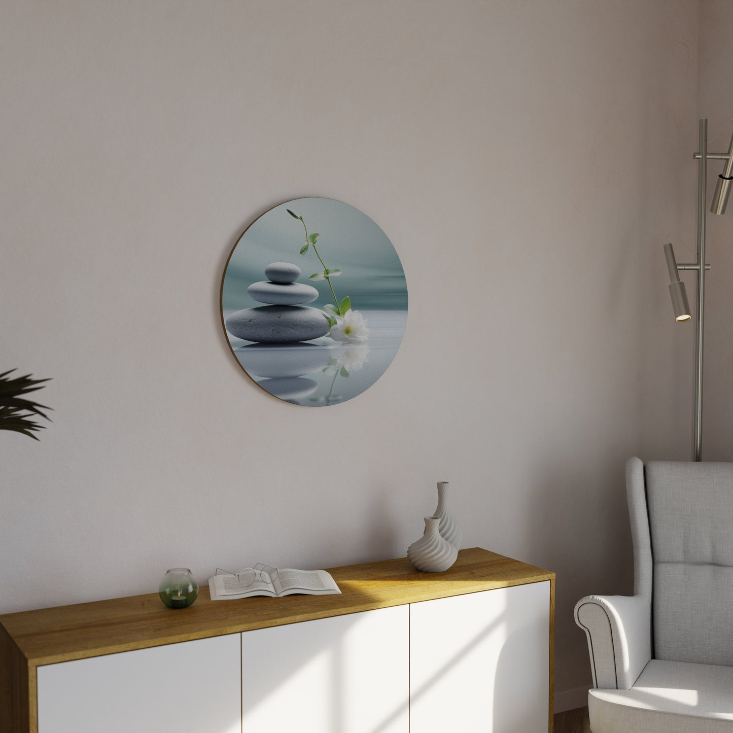 Arte murale rotonda TRANQUIL STONE BALANCE