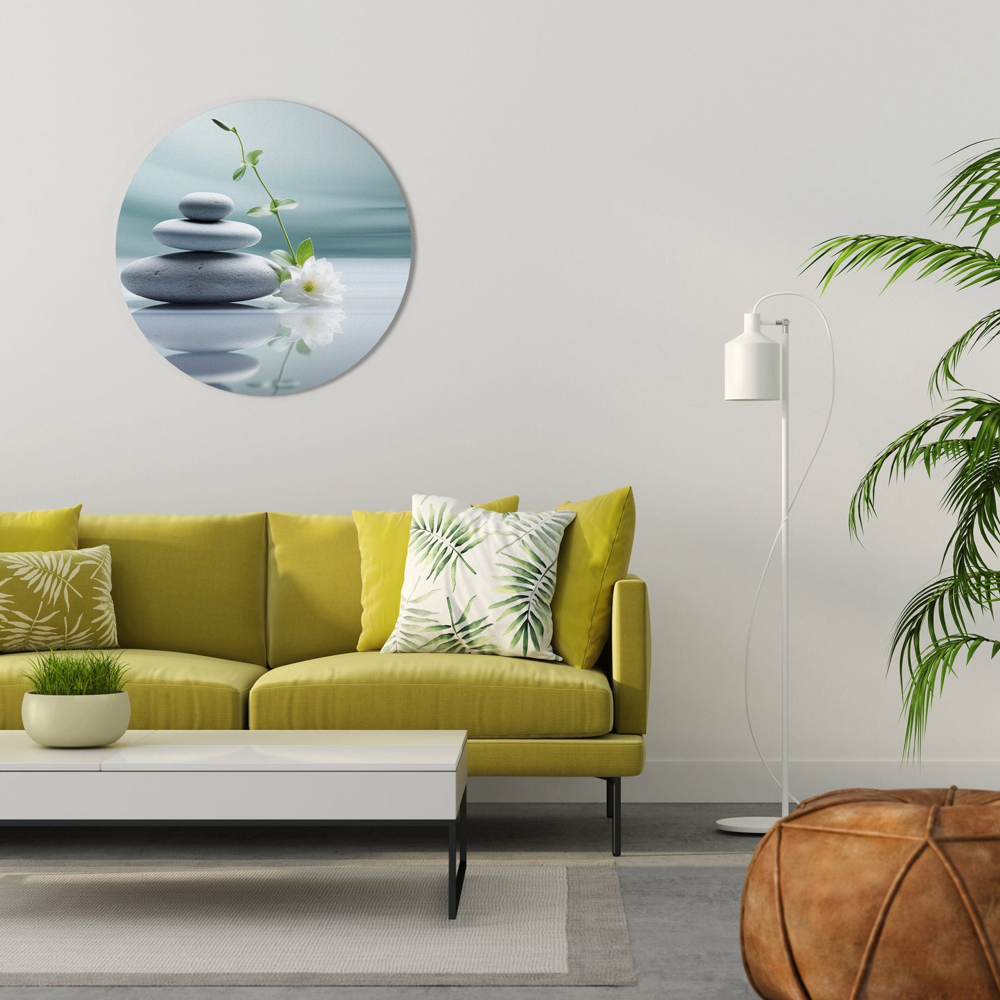 Arte murale rotonda TRANQUIL STONE BALANCE