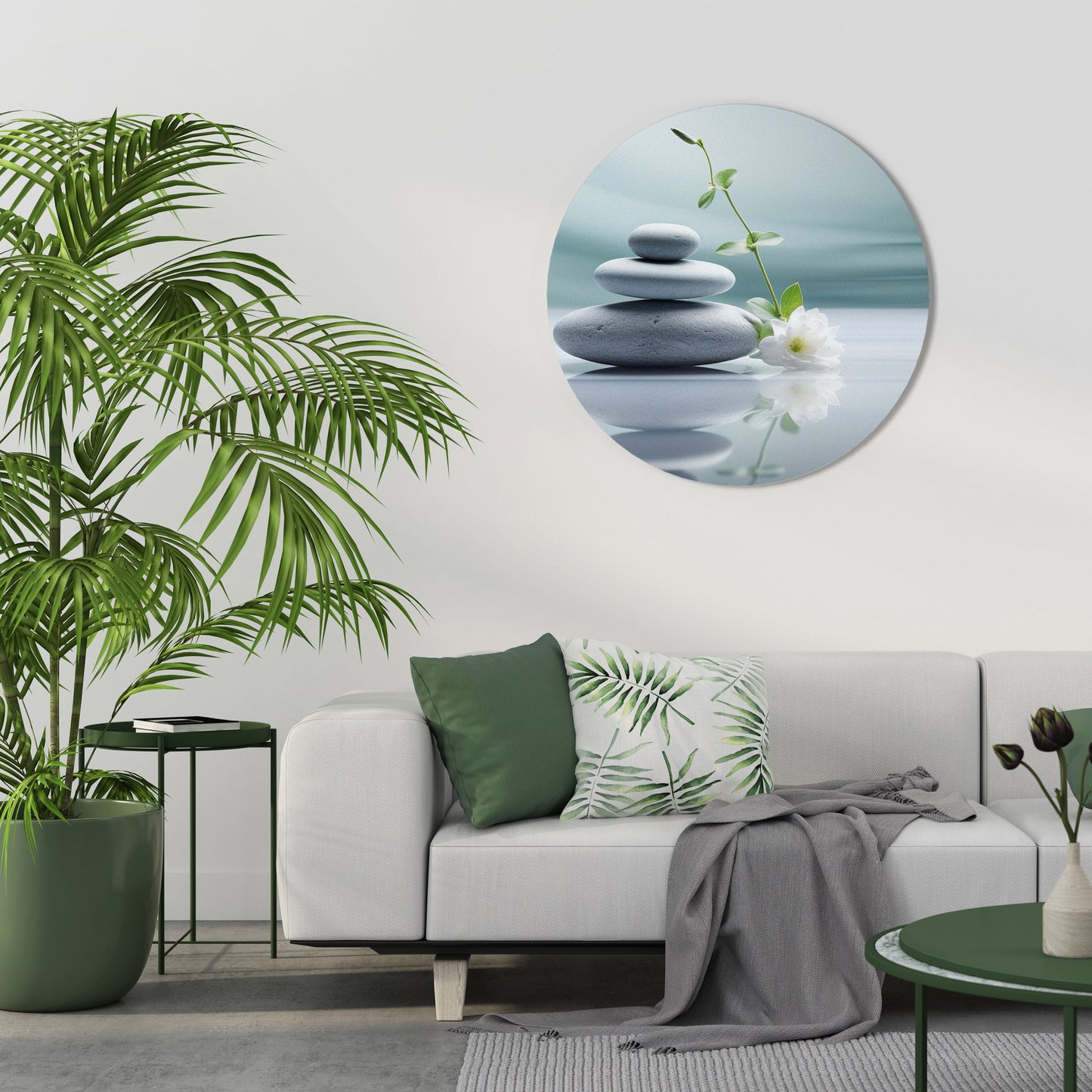 Arte murale rotonda TRANQUIL STONE BALANCE
