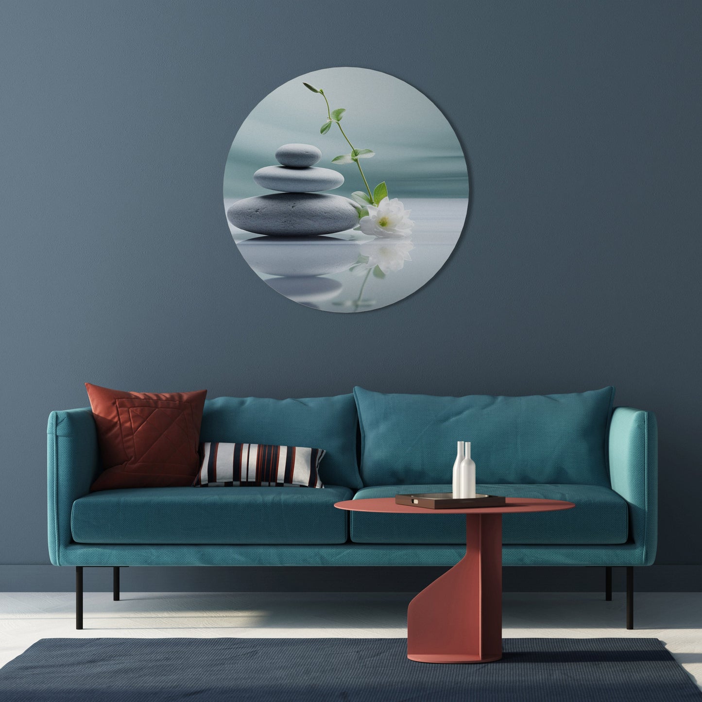 Arte murale rotonda TRANQUIL STONE BALANCE