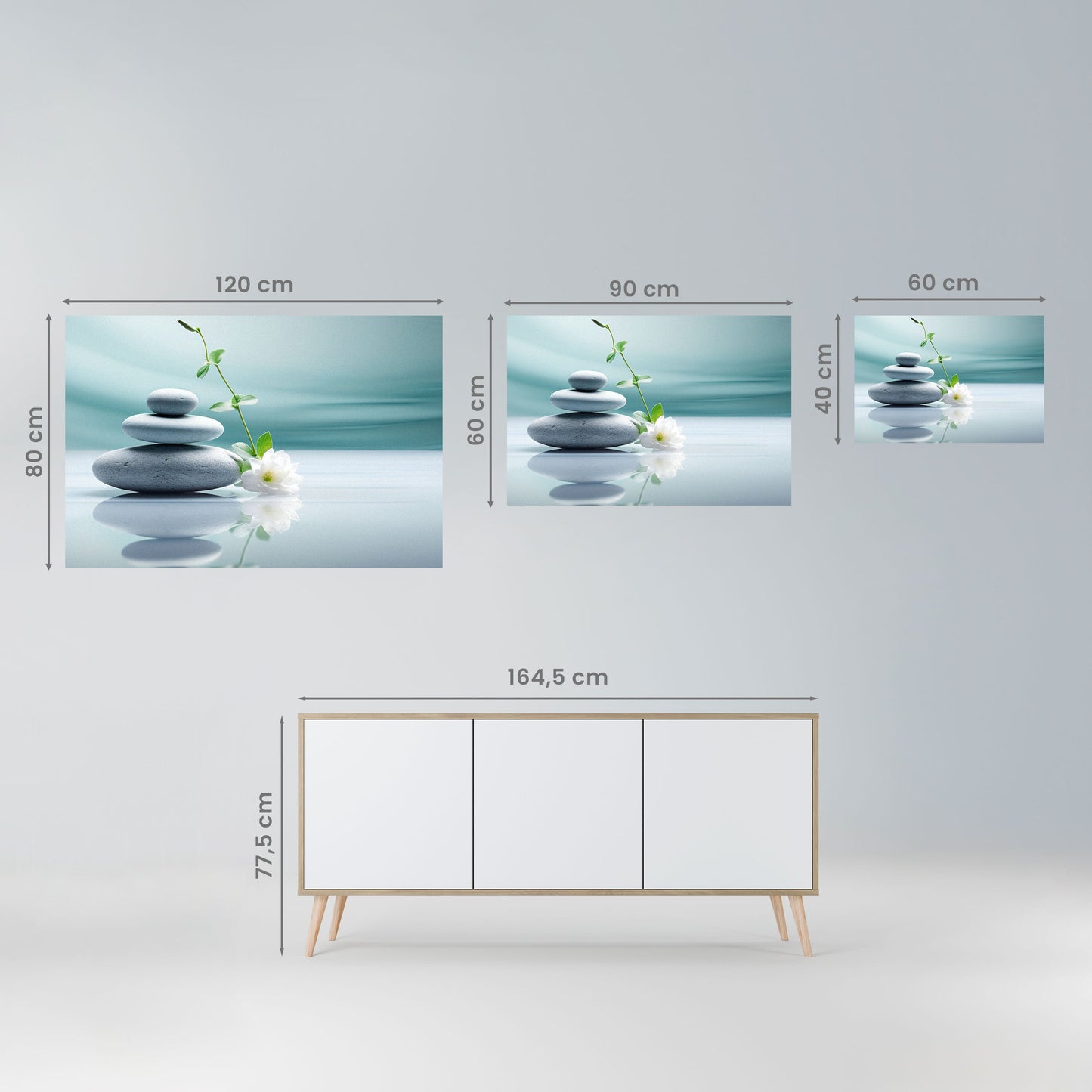 Poster orizzontale staccabile e attaccabile TRANQUIL STONE BALANCE
