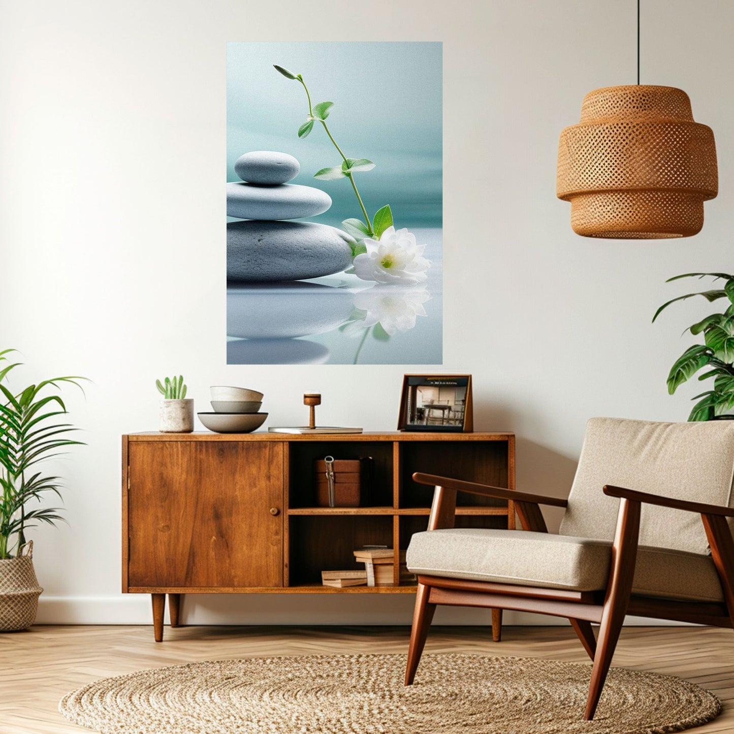 Poster verticale staccabile e attaccabile TRANQUIL STONE BALANCE