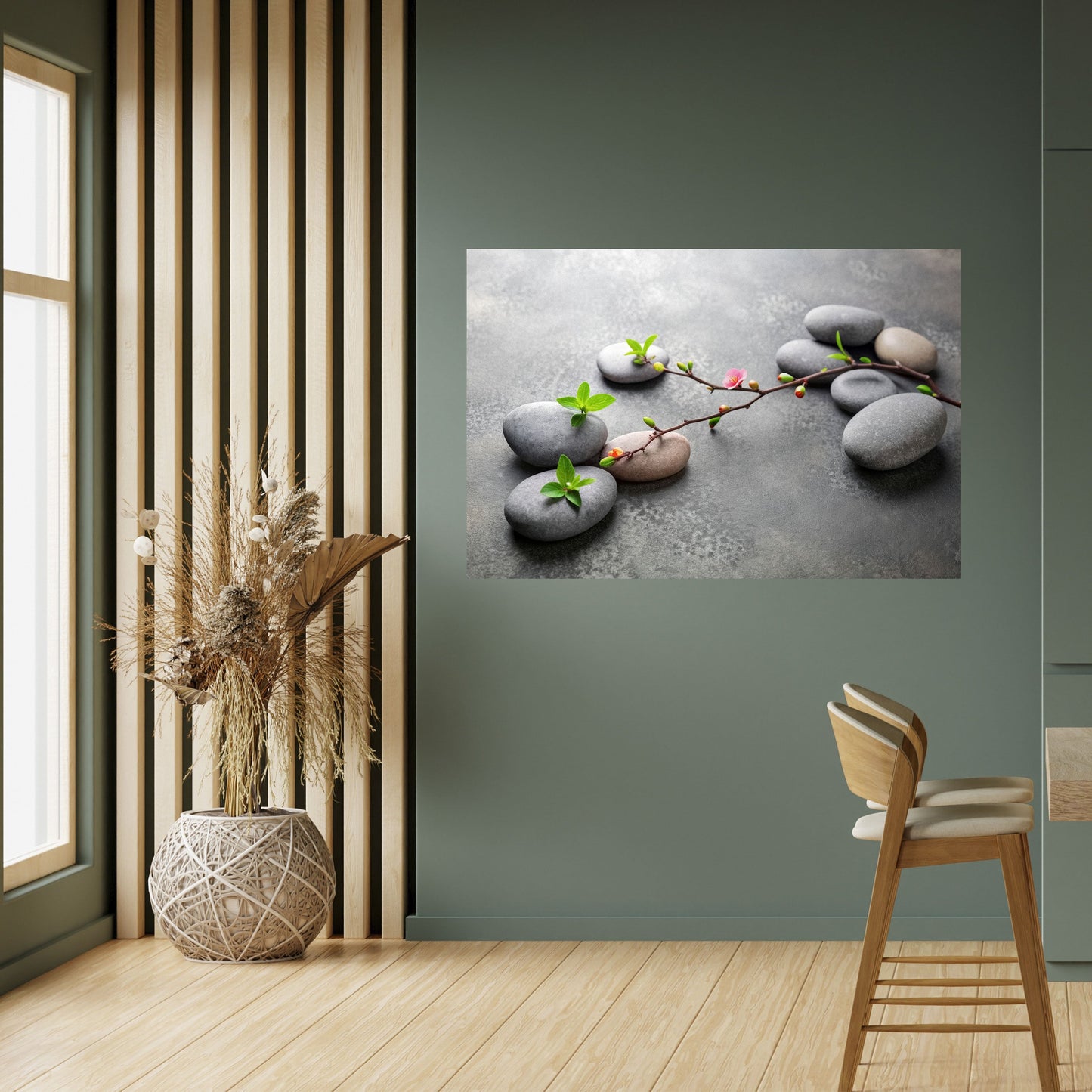PIETRE E FIORI Poster orizzontale staccabile e attaccabile