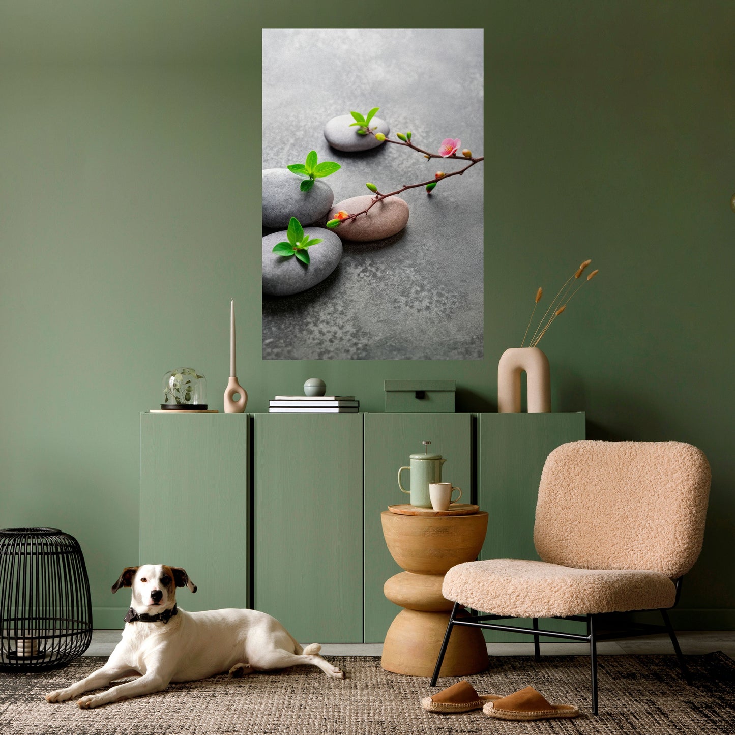 PIETRE E FIORI Poster verticale staccabile e attaccabile