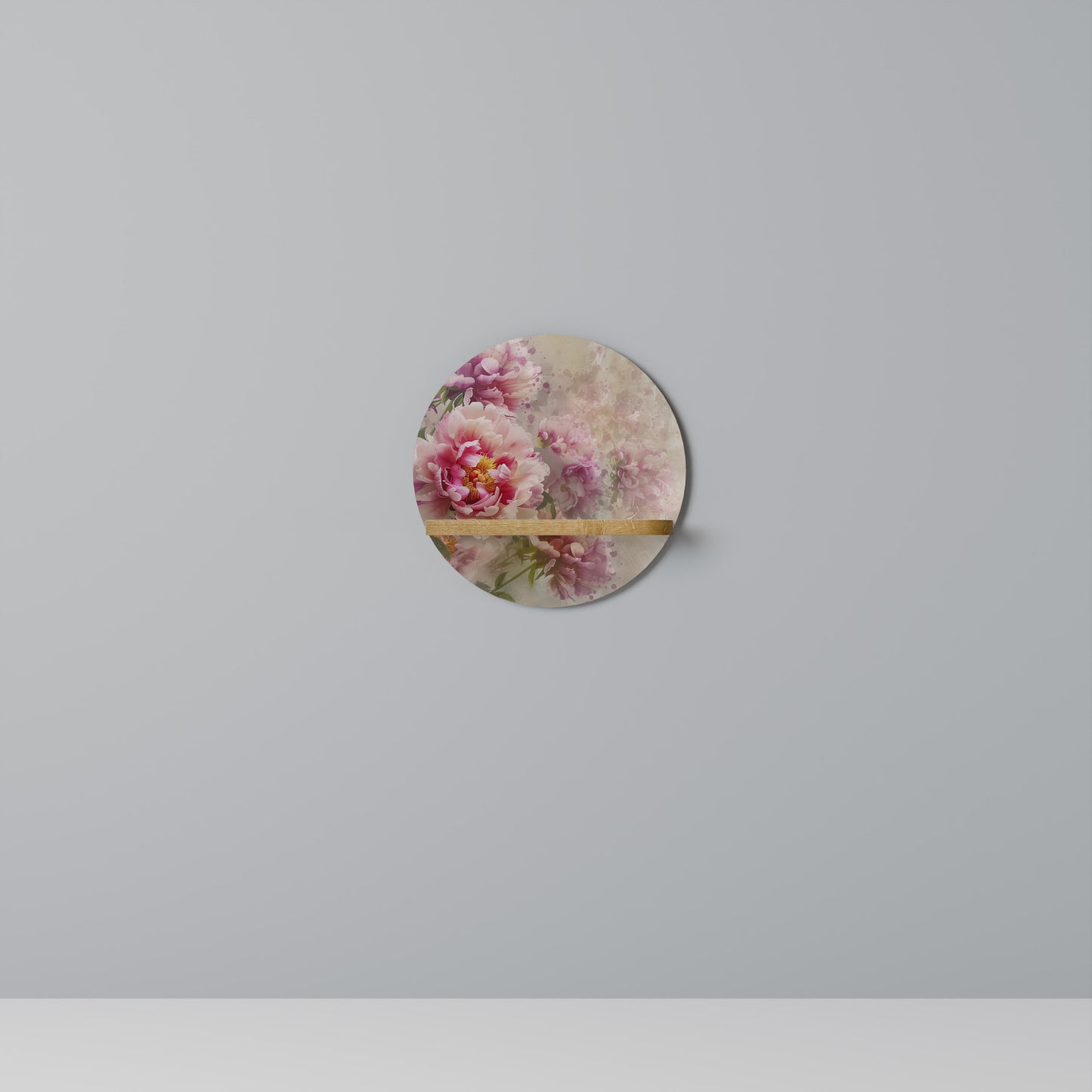 Mensola rotonda PEONY WHISPER in effetto rovere