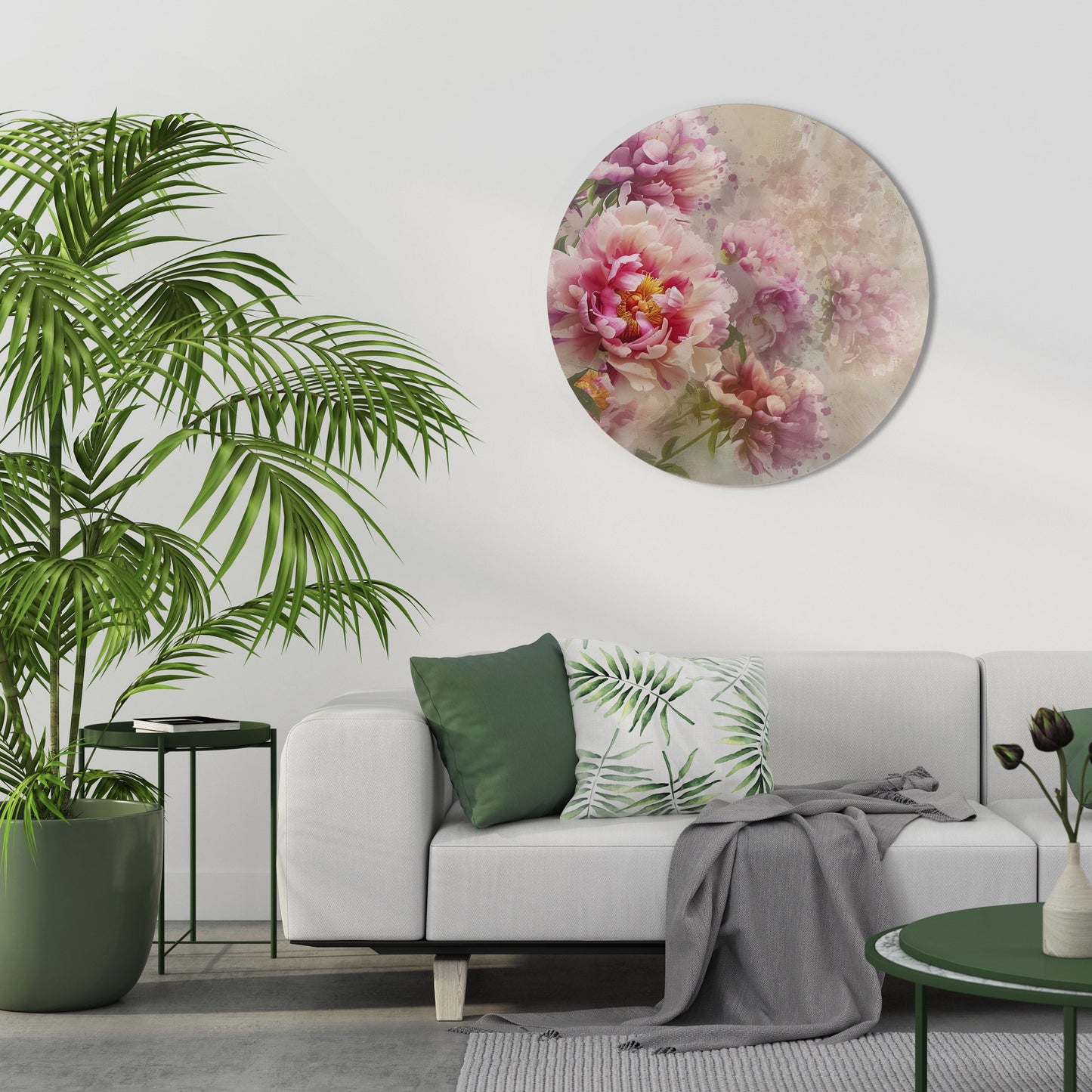 Decorazione murale rotonda PEONY WHISPER