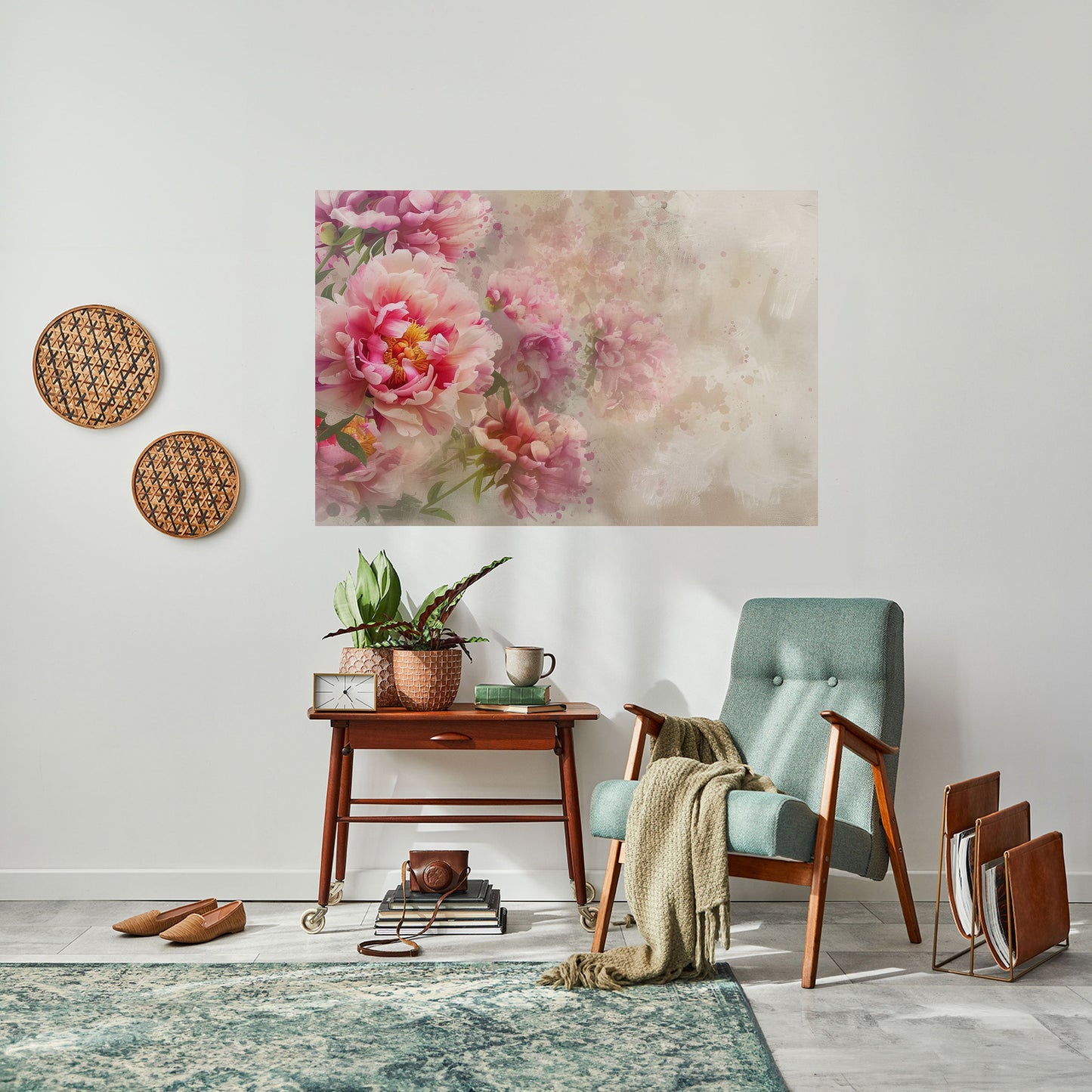 PEONY WHISPER Poster orizzontale staccabile e attaccabile