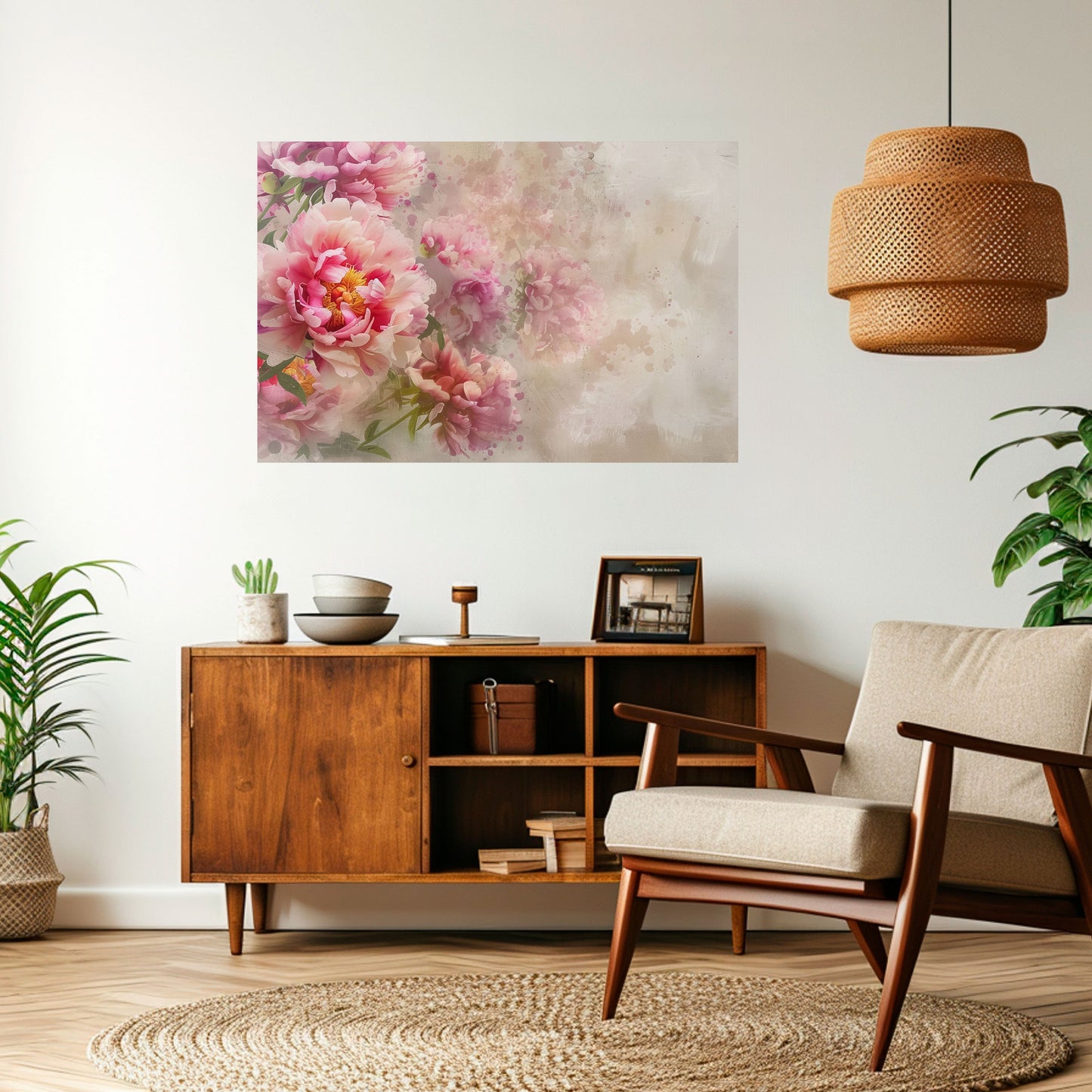 PEONY WHISPER Poster orizzontale staccabile e attaccabile