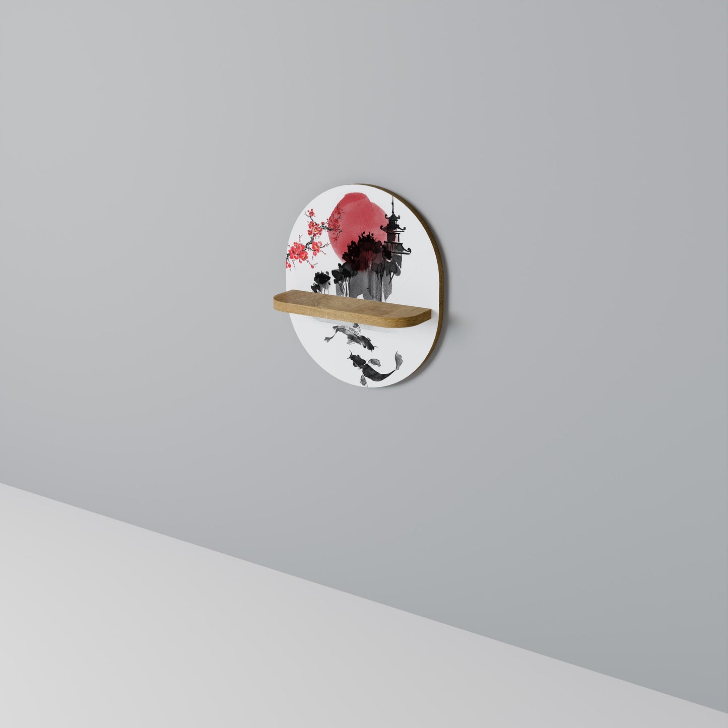 Mensola ovale CHERRY SHADOWS in effetto rovere