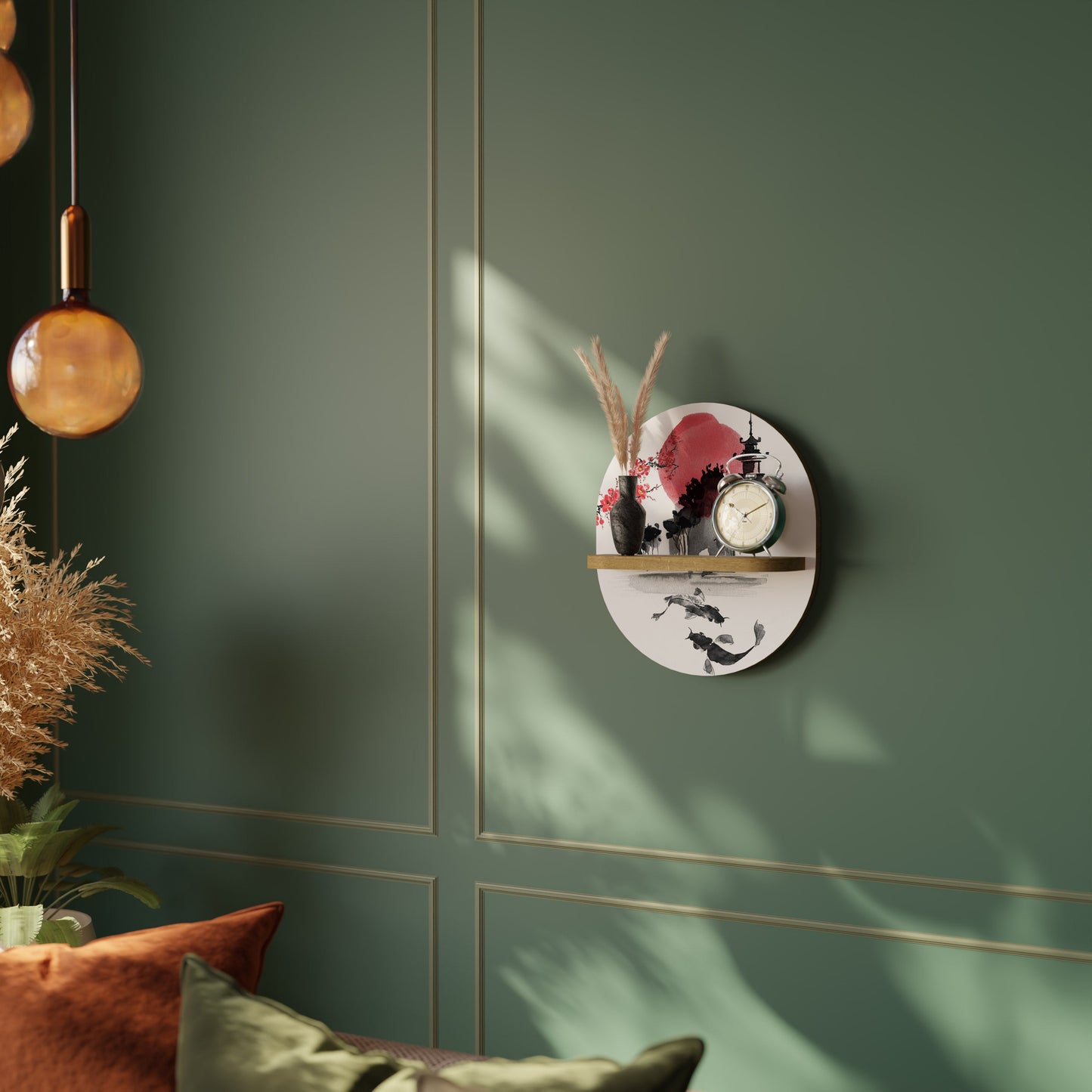 Mensola ovale CHERRY SHADOWS in effetto rovere