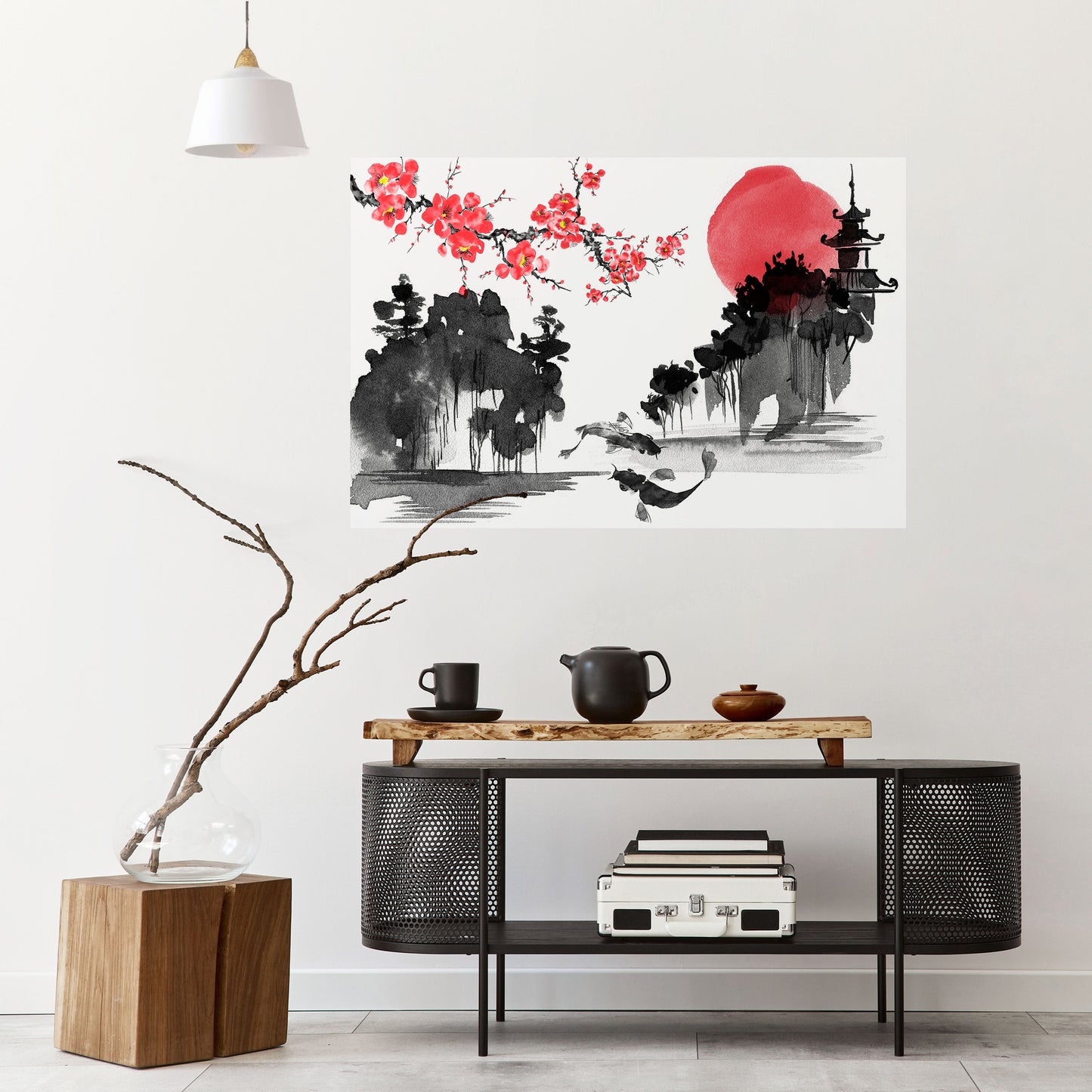 Poster orizzontale staccabile e attaccabile CHERRY SHADOWS