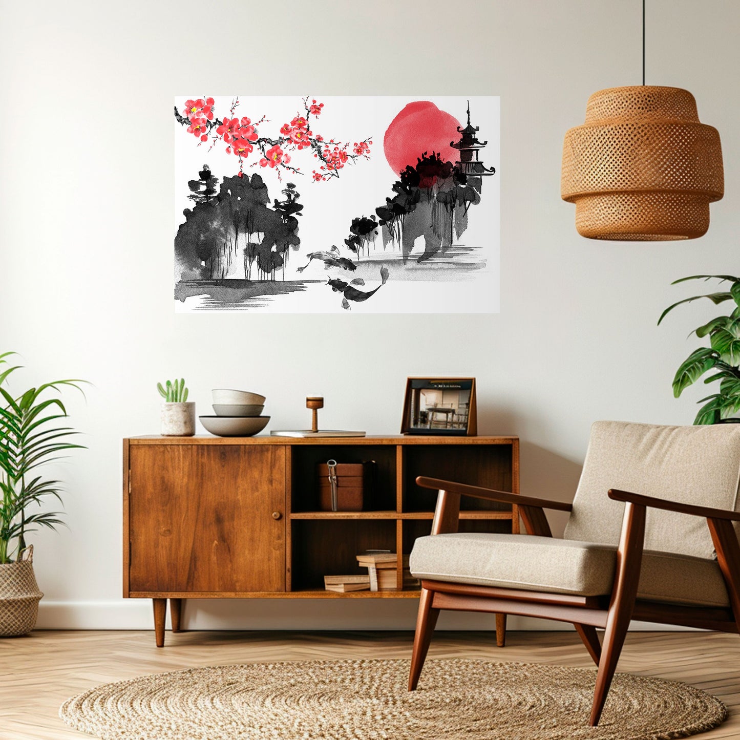 Poster orizzontale staccabile e attaccabile CHERRY SHADOWS