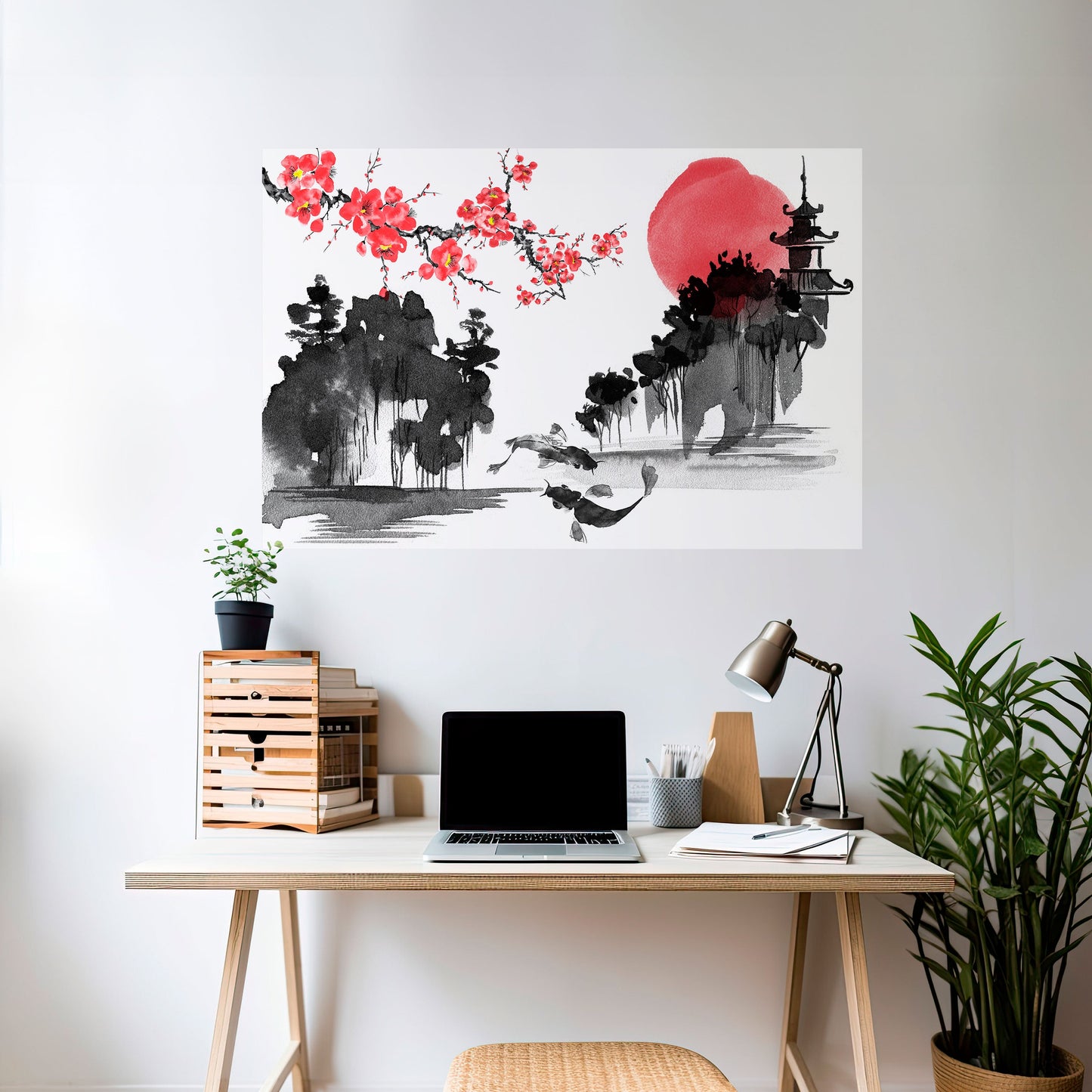 Poster orizzontale staccabile e attaccabile CHERRY SHADOWS