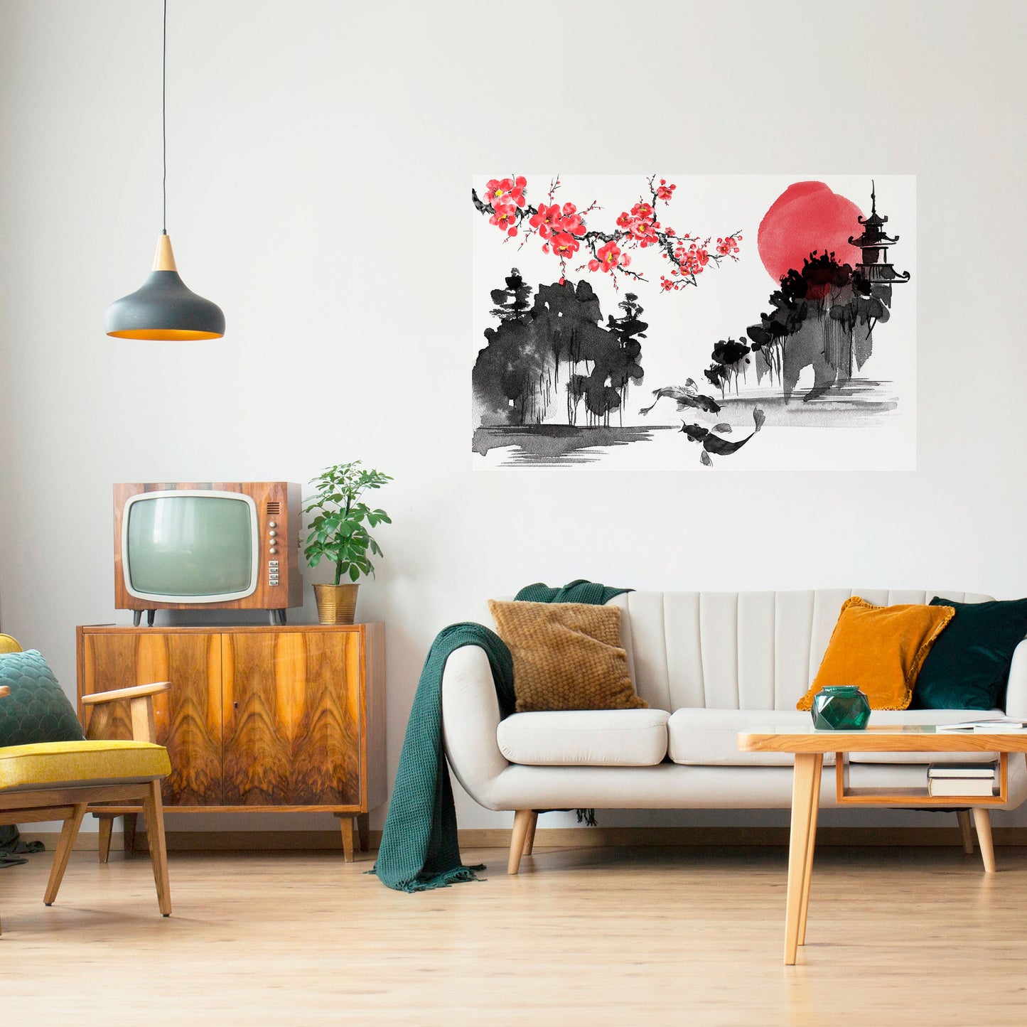 Poster orizzontale staccabile e attaccabile CHERRY SHADOWS