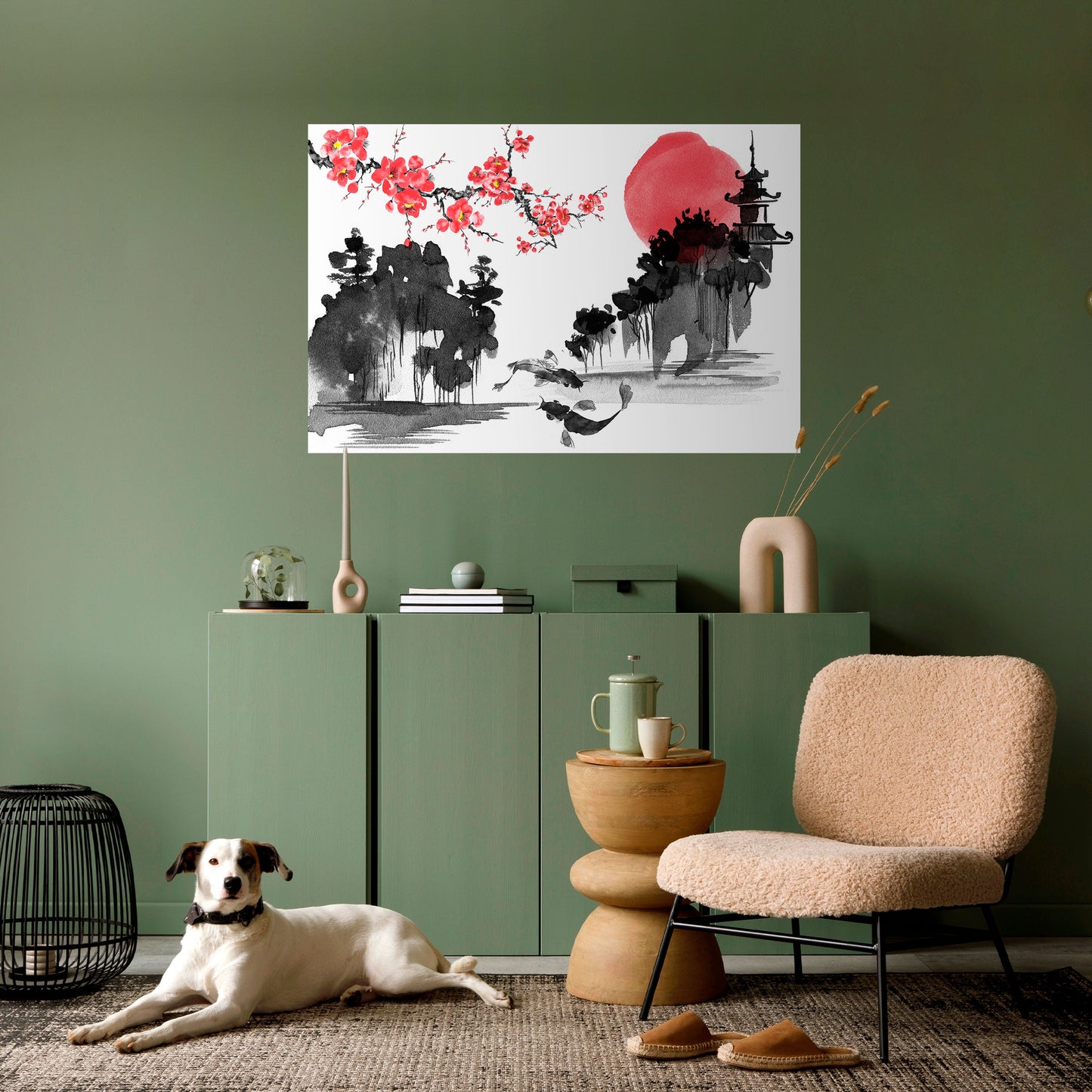 Poster orizzontale staccabile e attaccabile CHERRY SHADOWS