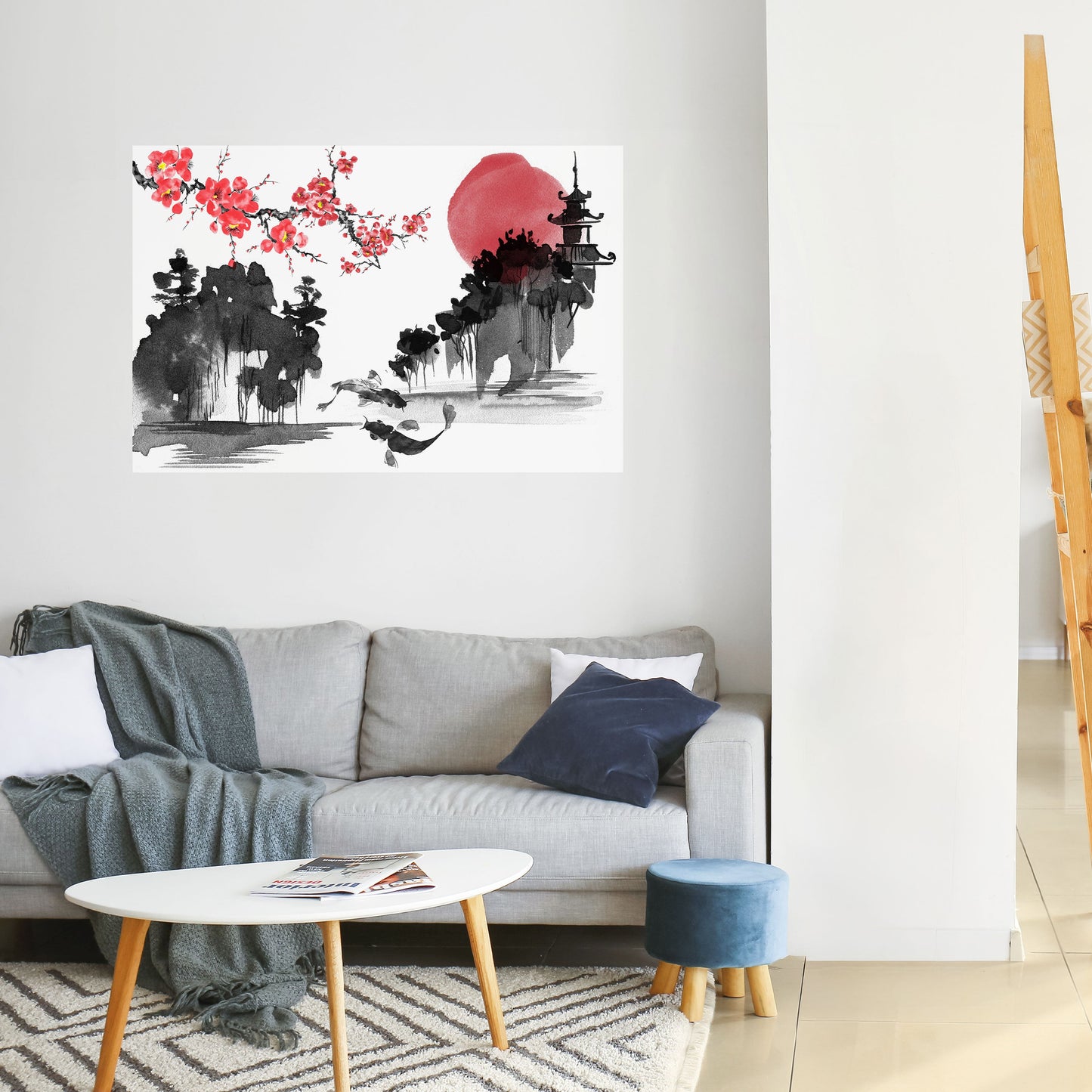 Poster orizzontale staccabile e attaccabile CHERRY SHADOWS