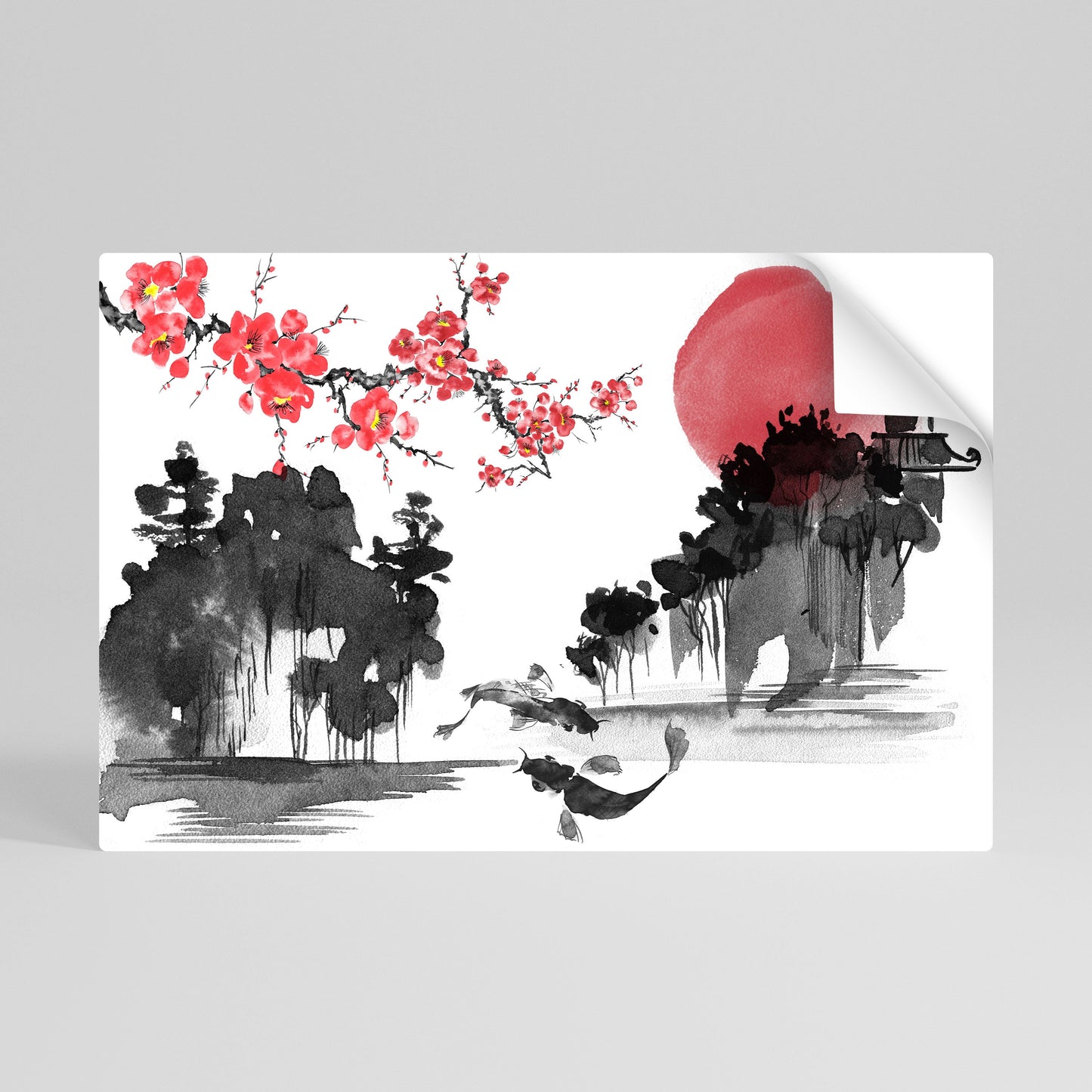 Poster orizzontale staccabile e attaccabile CHERRY SHADOWS