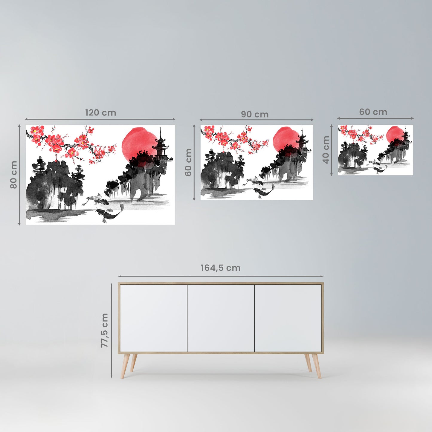 Poster orizzontale staccabile e attaccabile CHERRY SHADOWS