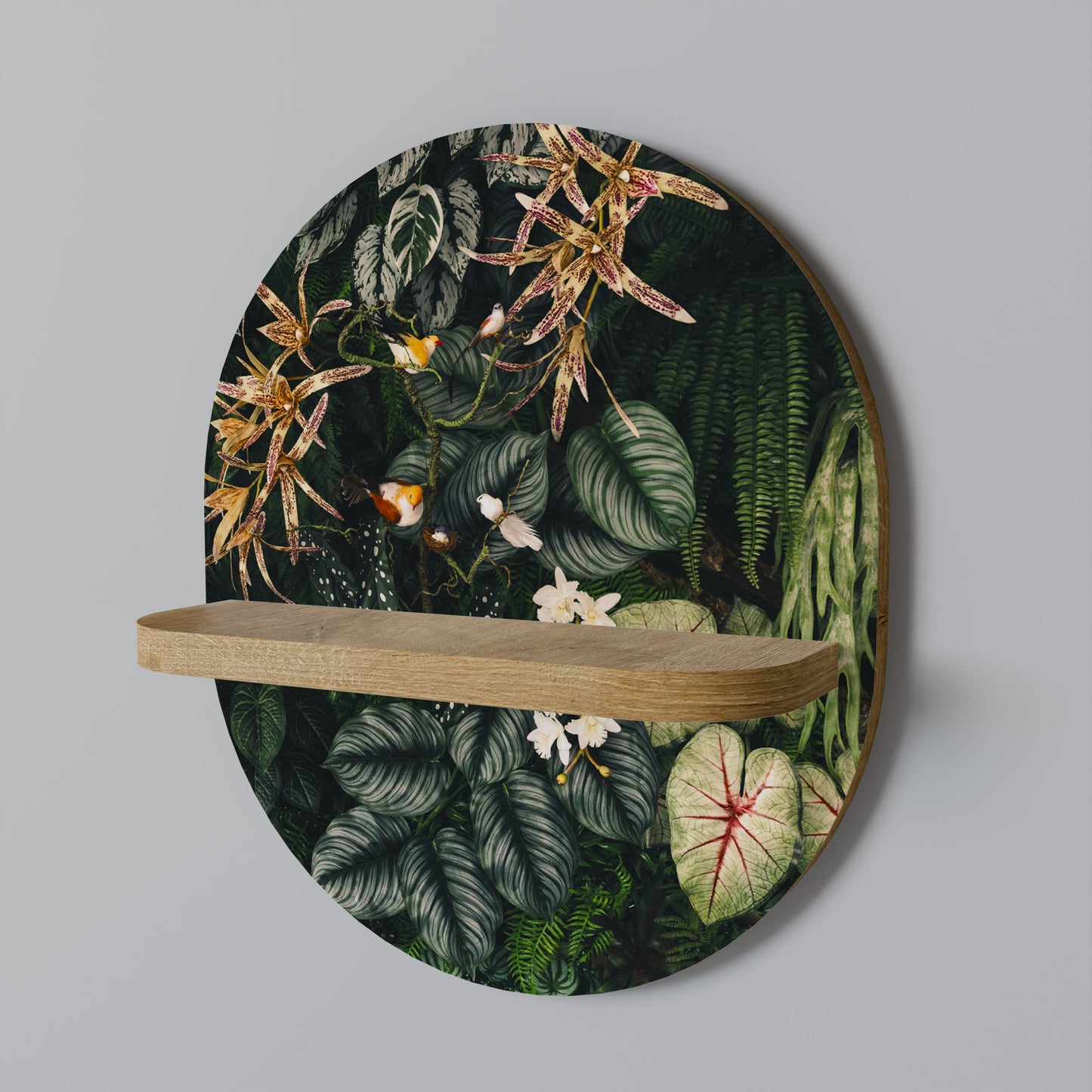 SILENT WILDERNESS Mensola ovale per opere d'arte in effetto rovere