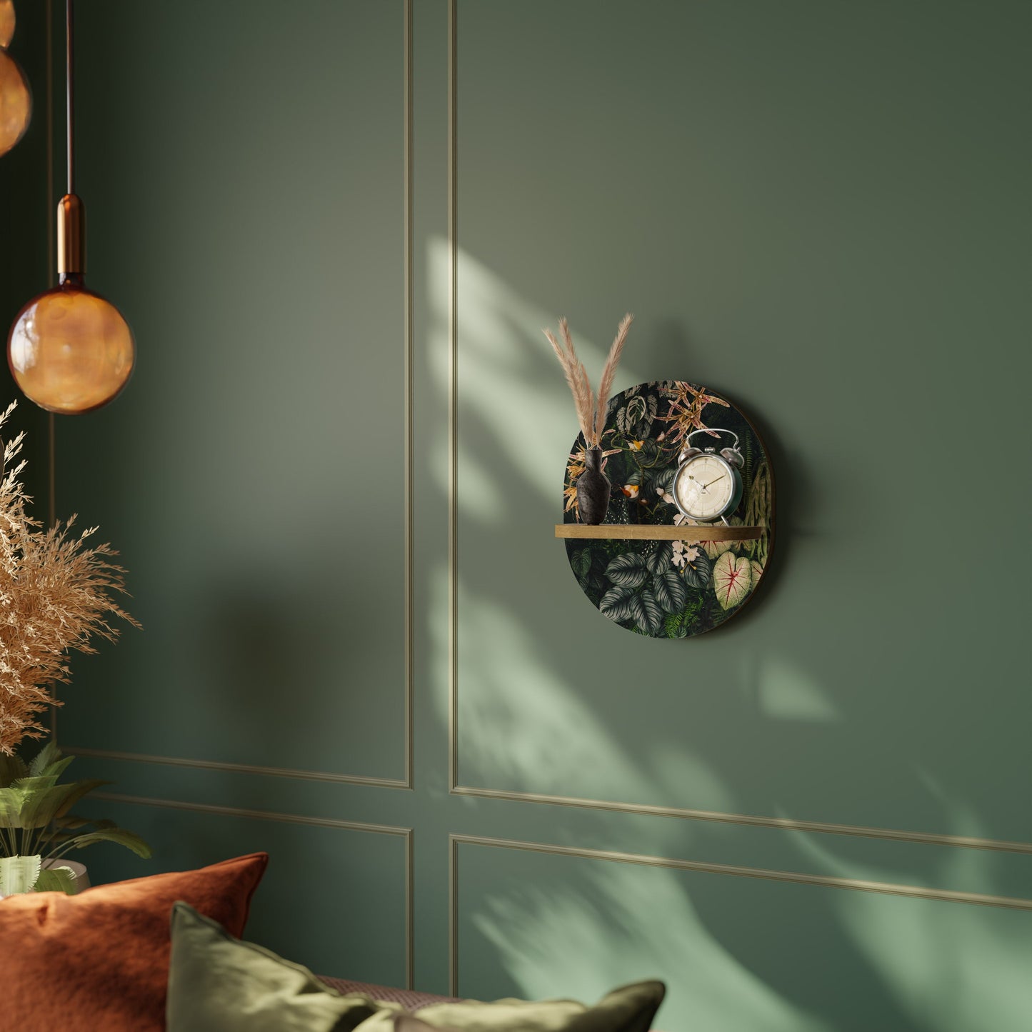 SILENT WILDERNESS Mensola ovale per opere d'arte in effetto rovere