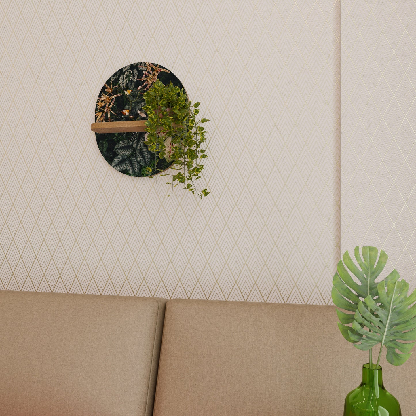 SILENT WILDERNESS Mensola ovale per opere d'arte in effetto rovere