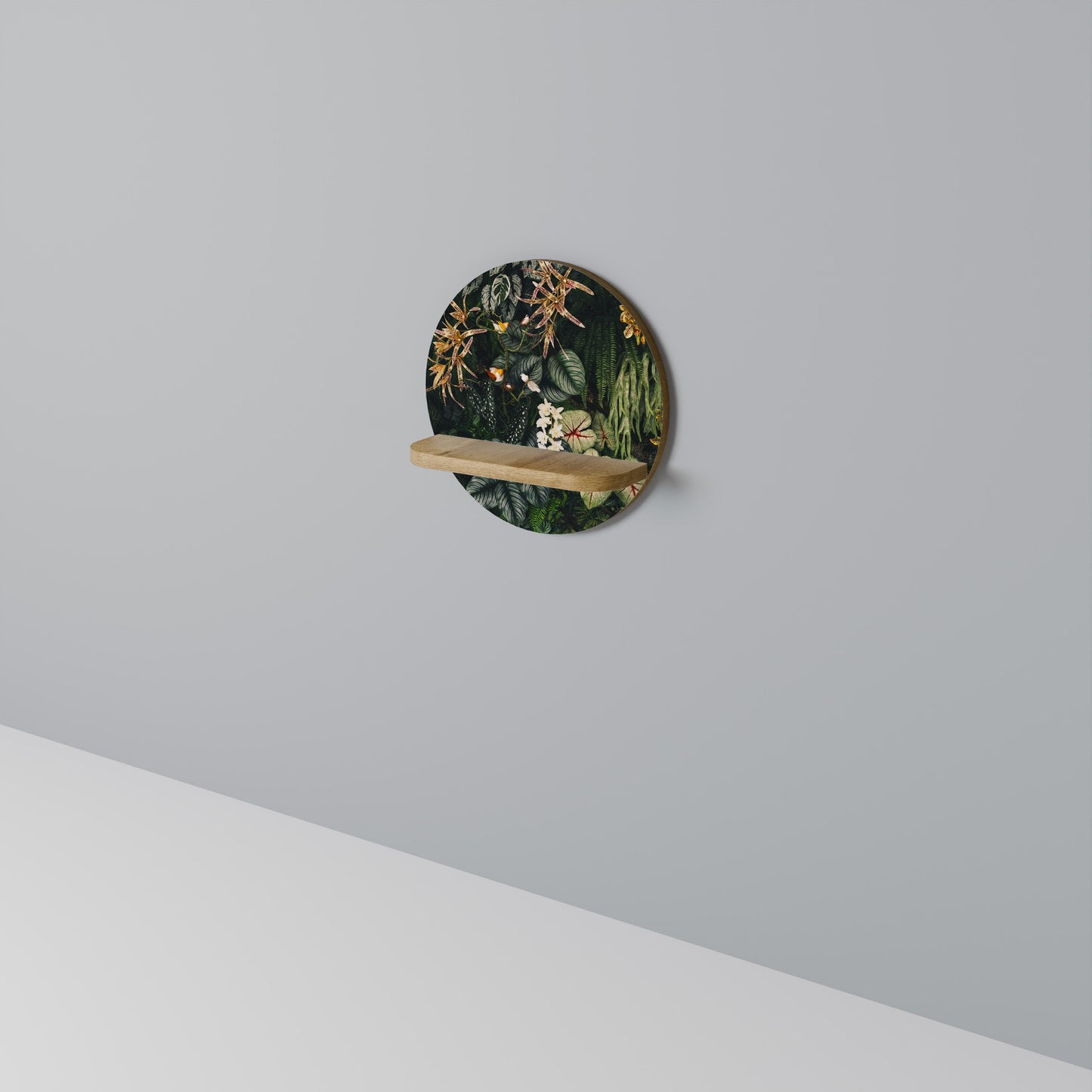 SILENT WILDERNESS Mensola rotonda per opere d'arte in effetto rovere