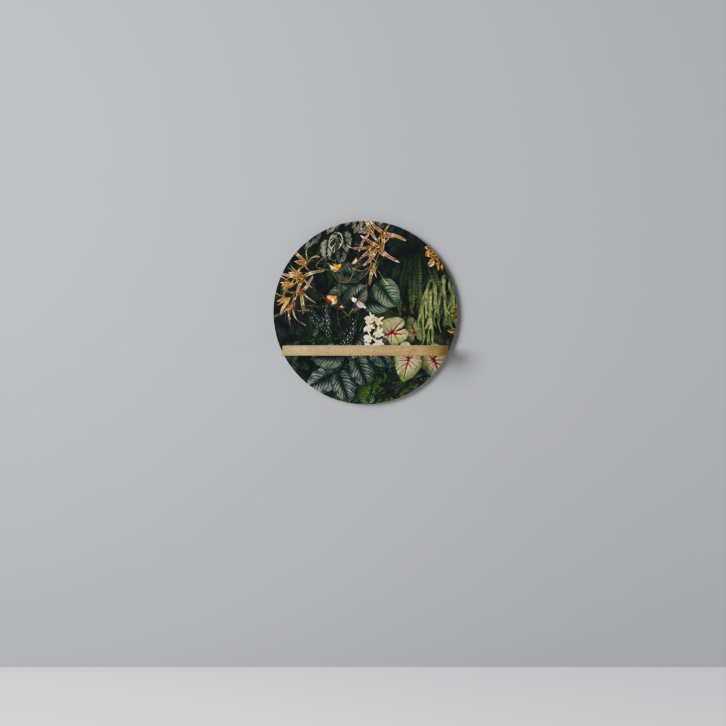 SILENT WILDERNESS Mensola rotonda per opere d'arte in effetto rovere