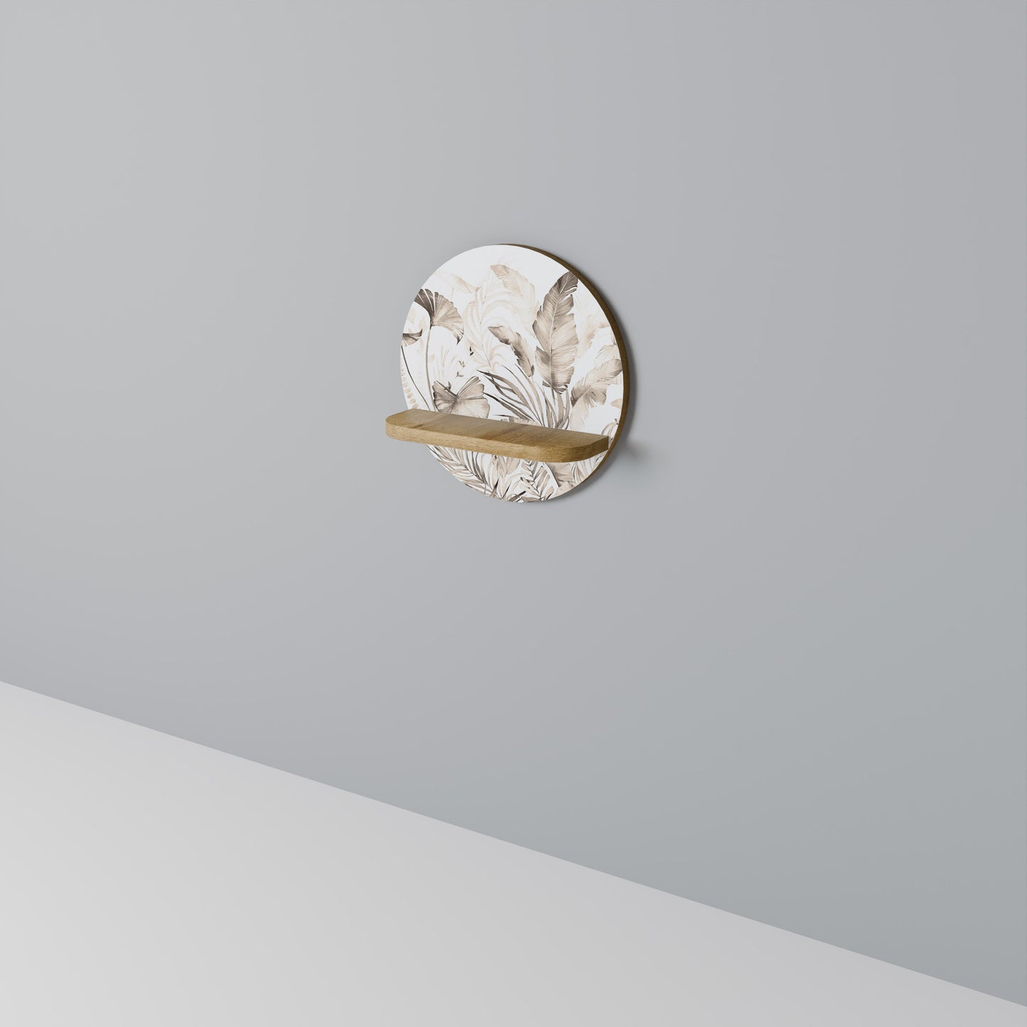 GRACEFUL DAYS Mensola rotonda per opere d'arte in effetto rovere