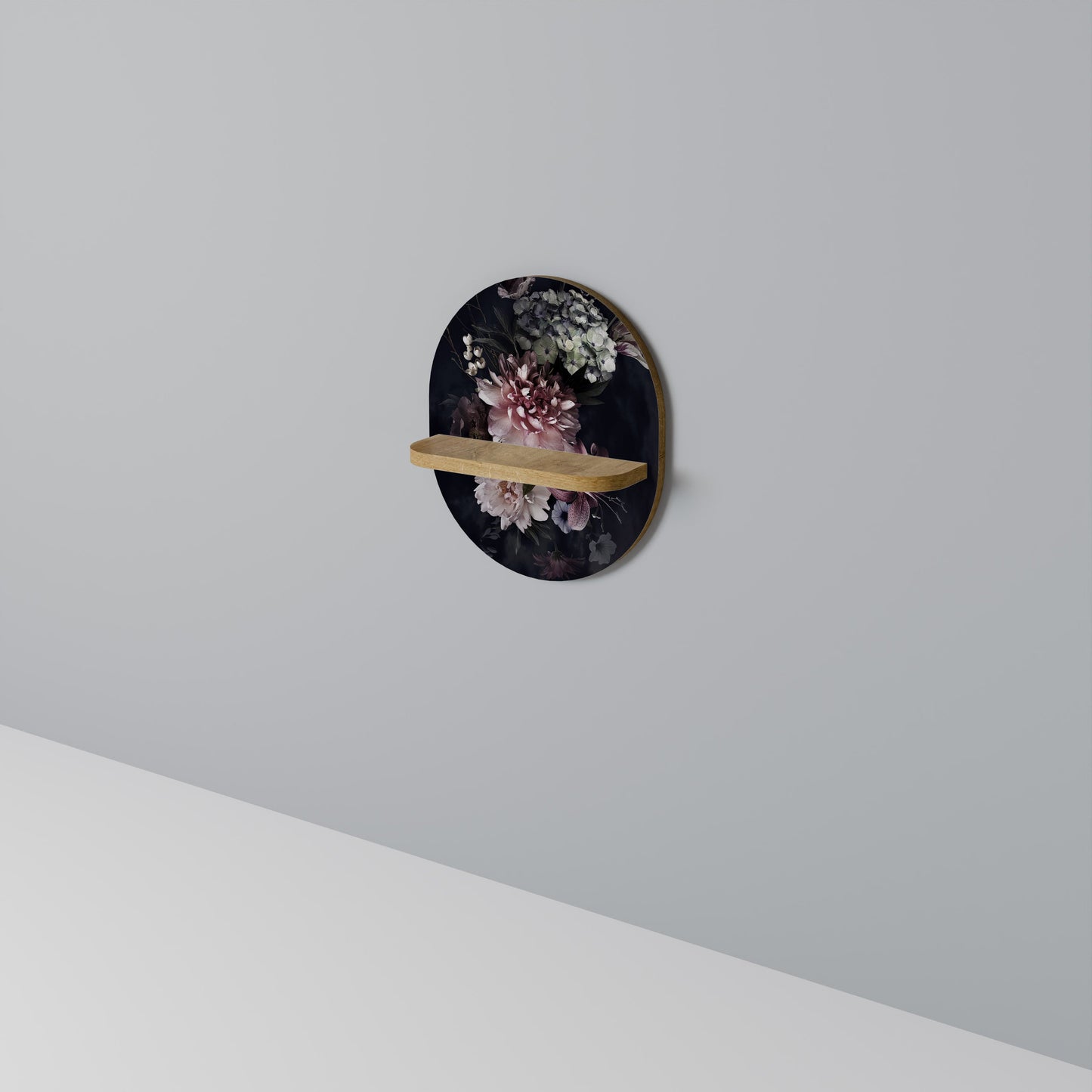 Mensola ovale PURE BLOSSOM in effetto rovere