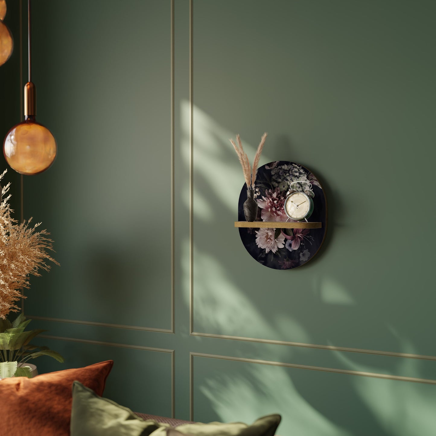 Mensola ovale PURE BLOSSOM in effetto rovere