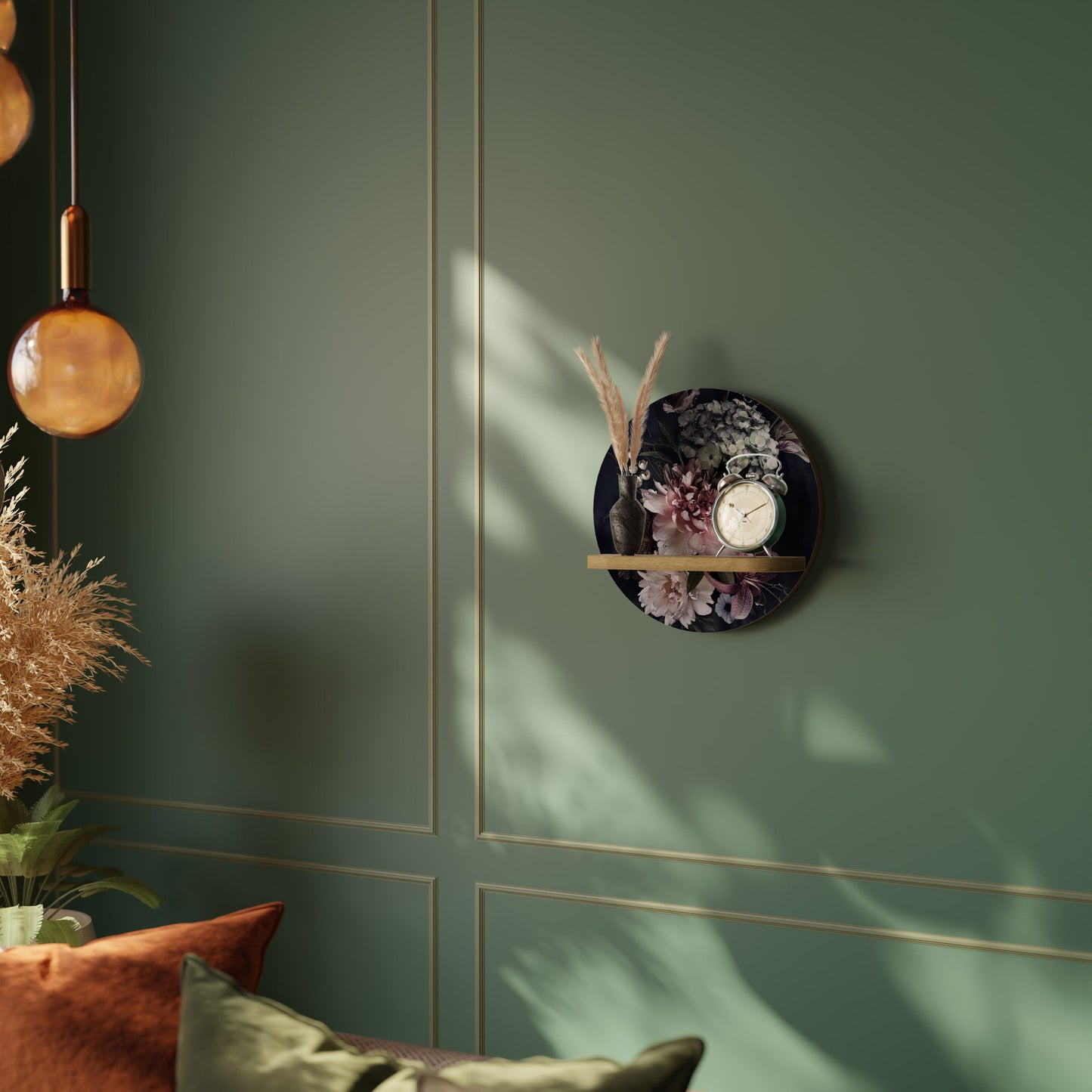 Mensola rotonda PURE BLOSSOM in effetto rovere