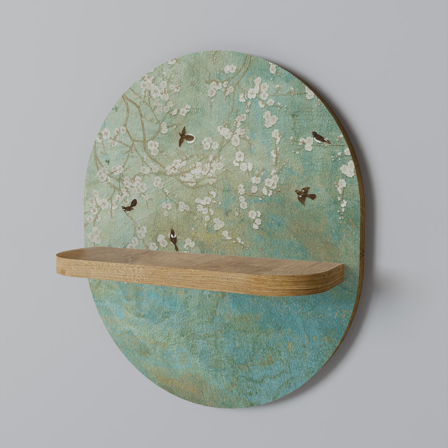 Mensola ovale BLOOMING CHARM in effetto rovere