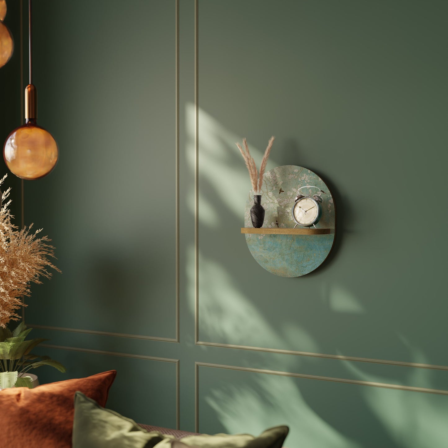 Mensola ovale BLOOMING CHARM in effetto rovere