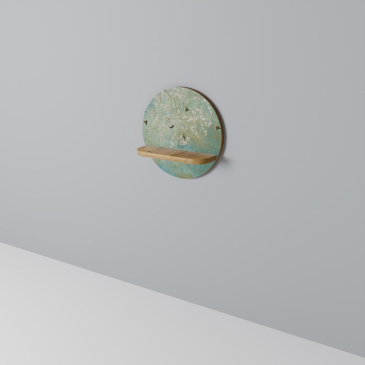 Mensola rotonda BLOOMING CHARM in effetto rovere
