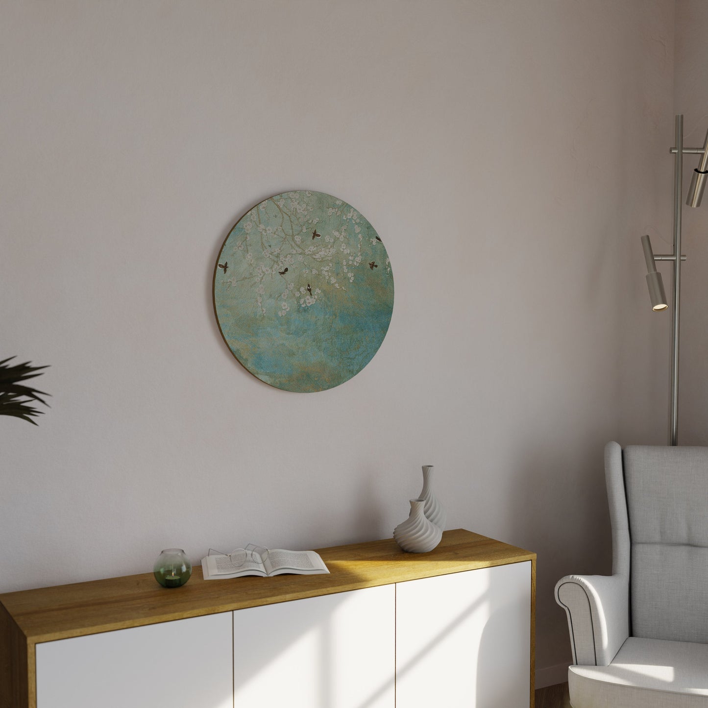 BLOOMING CHARM Round Wall Art