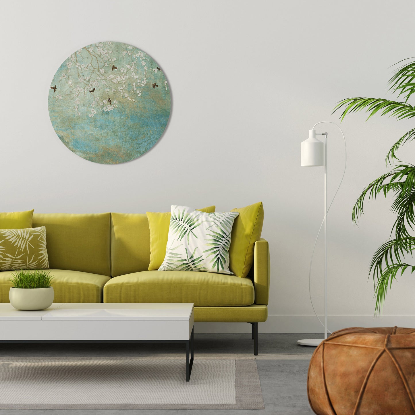 BLOOMING CHARM Round Wall Art