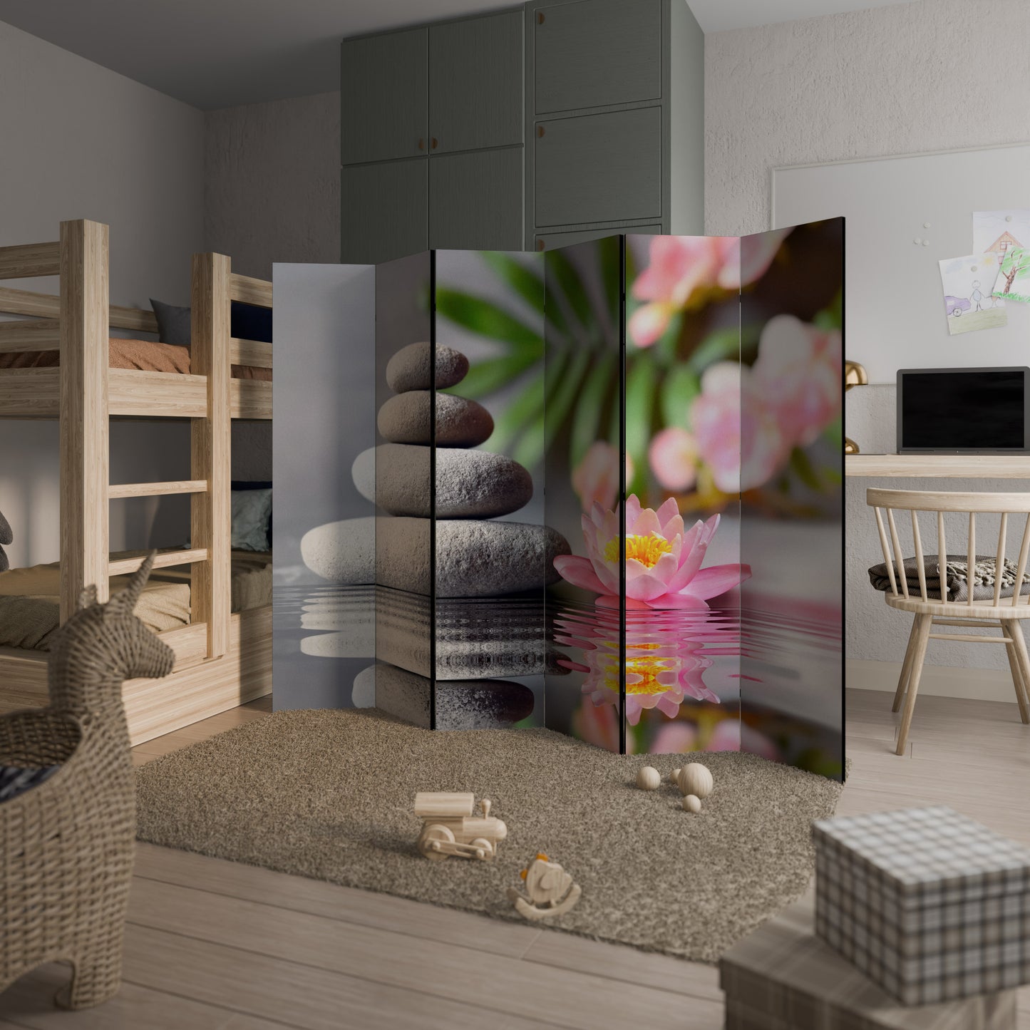 RIFLESSIONI CALMANTI Divisorio decorativo per ambienti a 6 pannelli