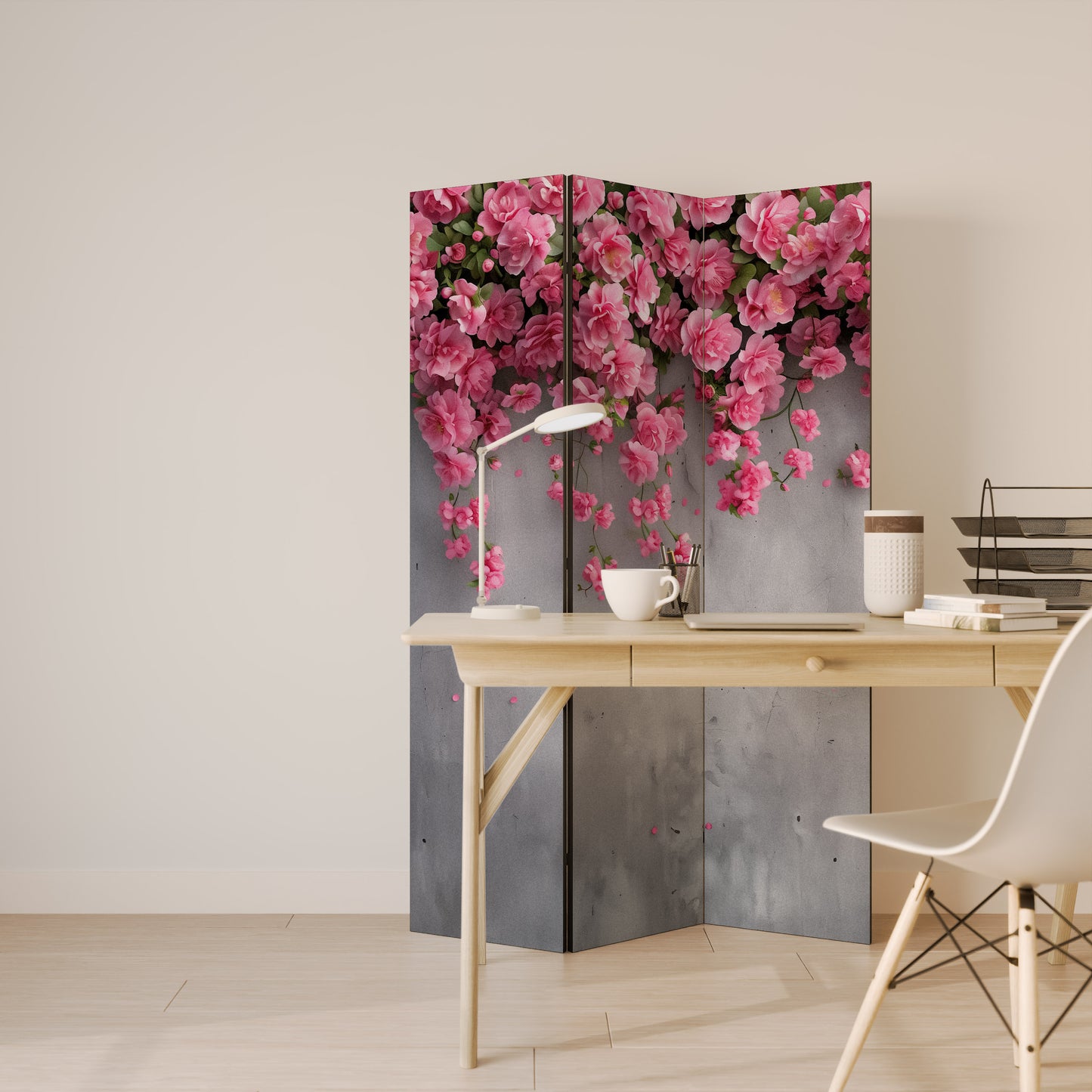 SERENE FLOWER FOLD Divisorio decorativo per ambienti a 3 pannelli