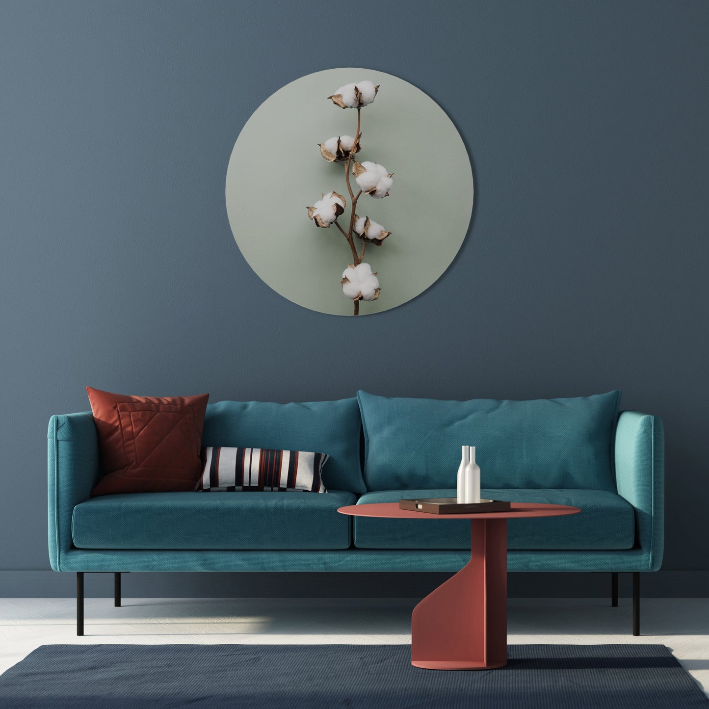 COTTON DREAMS UNFOLDED Round Wall Art