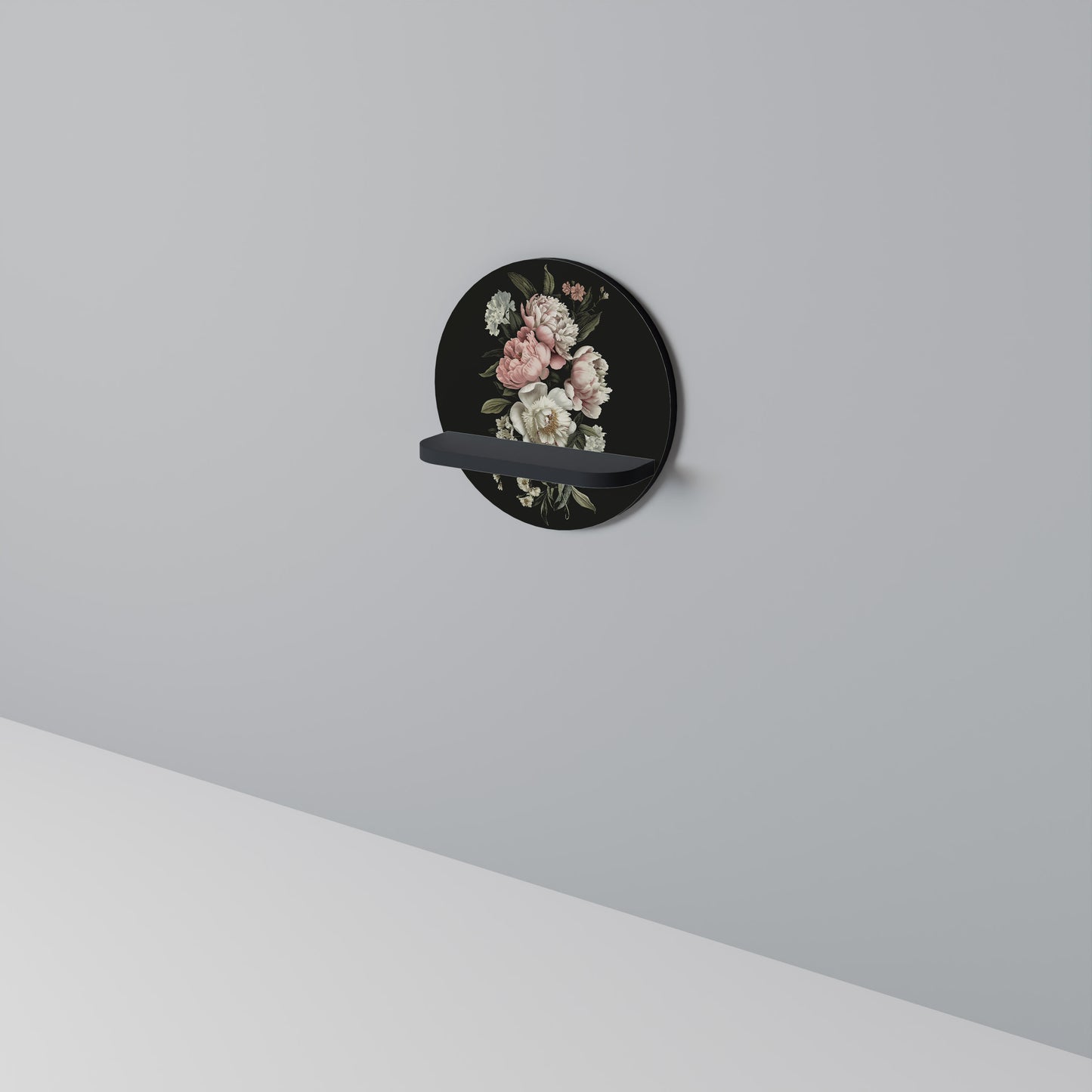 Mensola rotonda LUSH ELEGANCE con finitura nera