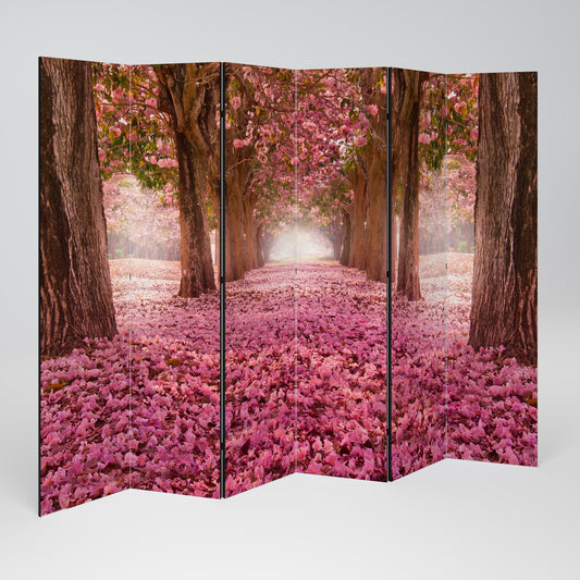 BLOSSOMING PATHWAYS Decorative 6-Panel Room Divider