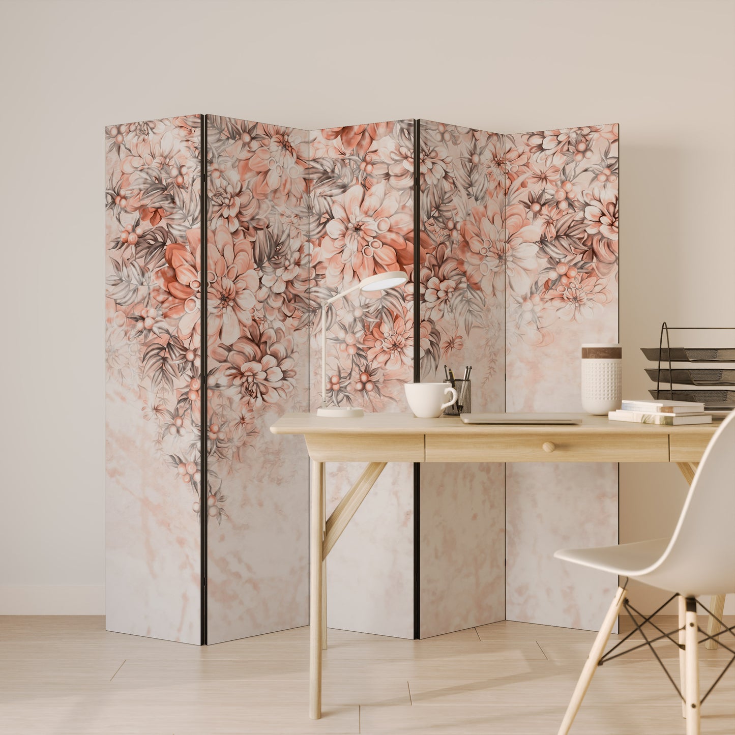 MARBLE GARDEN FANTASY Divisorio decorativo per ambienti a 5 pannelli