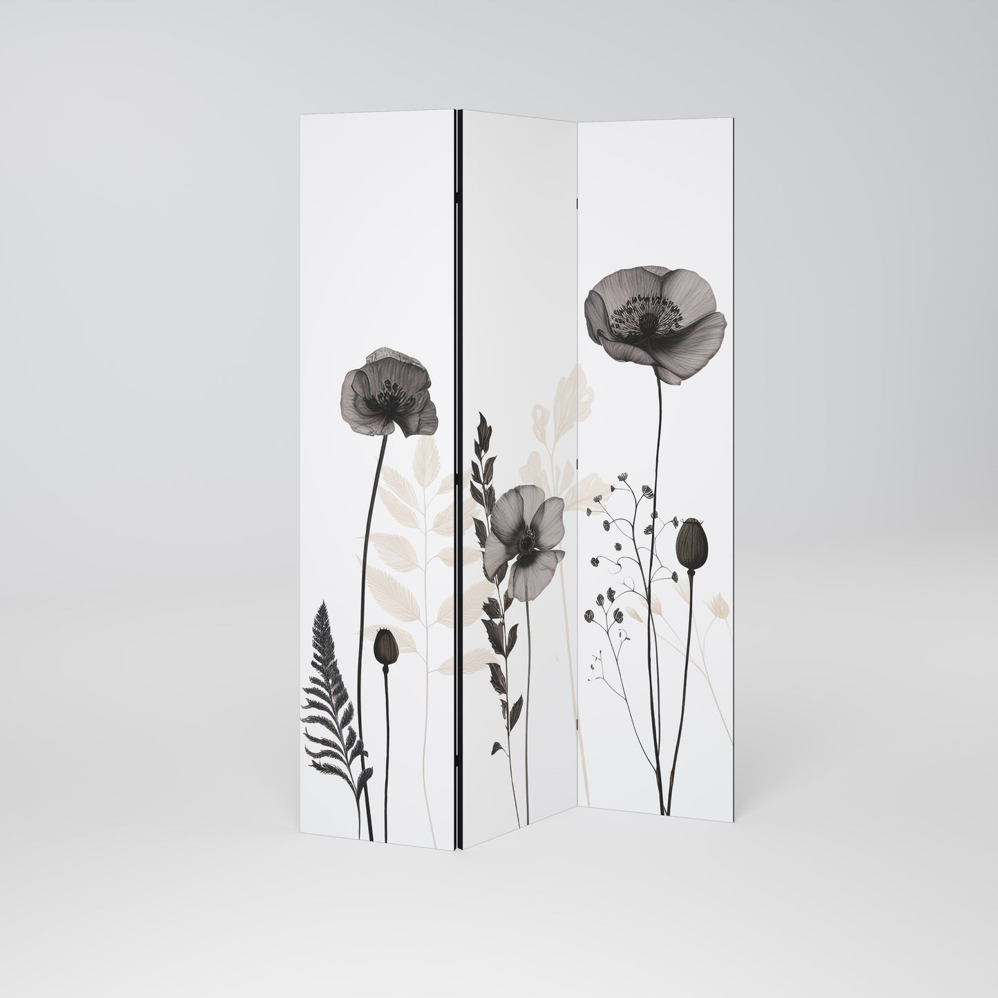 Divisorio decorativo per ambienti a 3 pannelli POPPY ALLURE