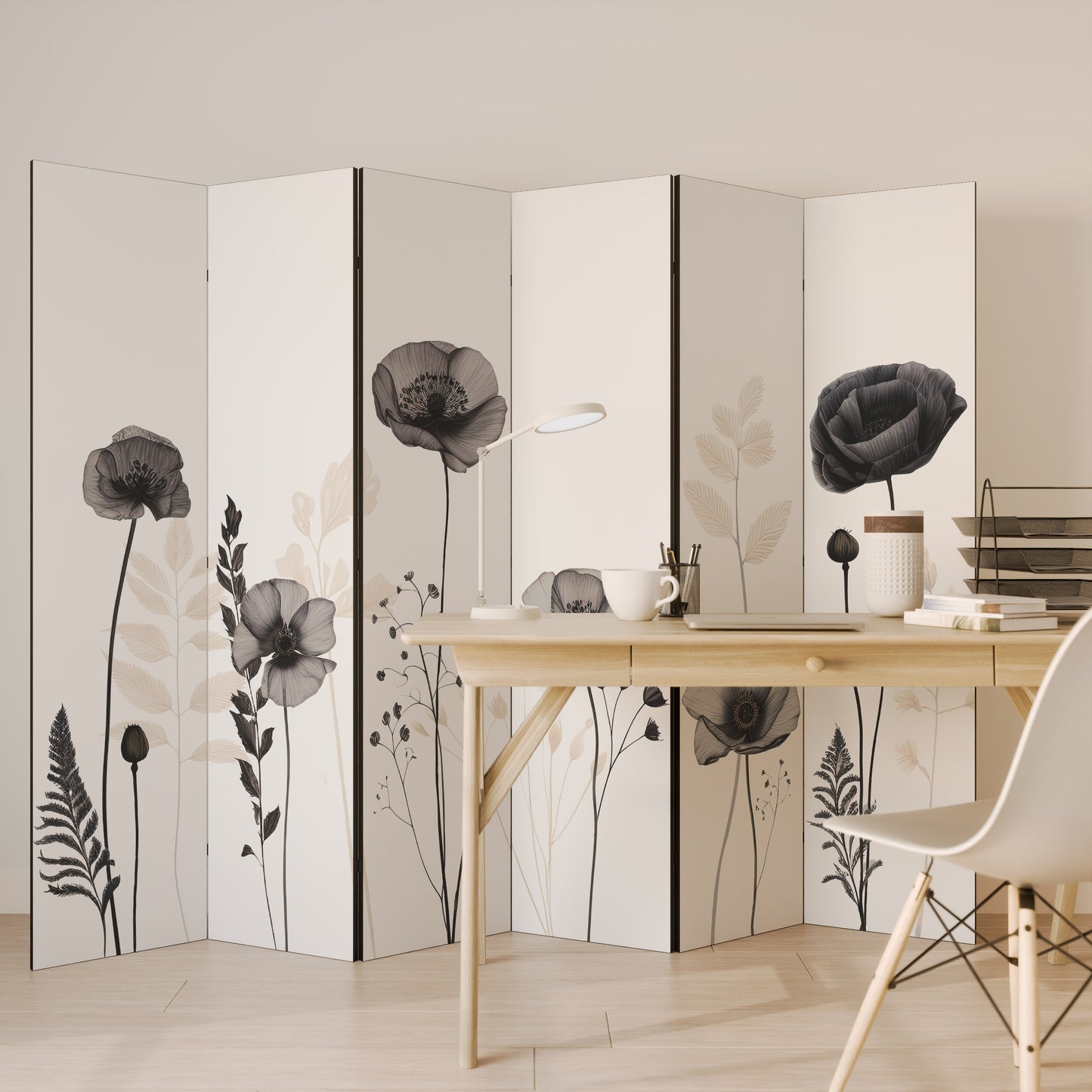 POPPY ALLURE Divisorio decorativo per ambienti a 6 pannelli
