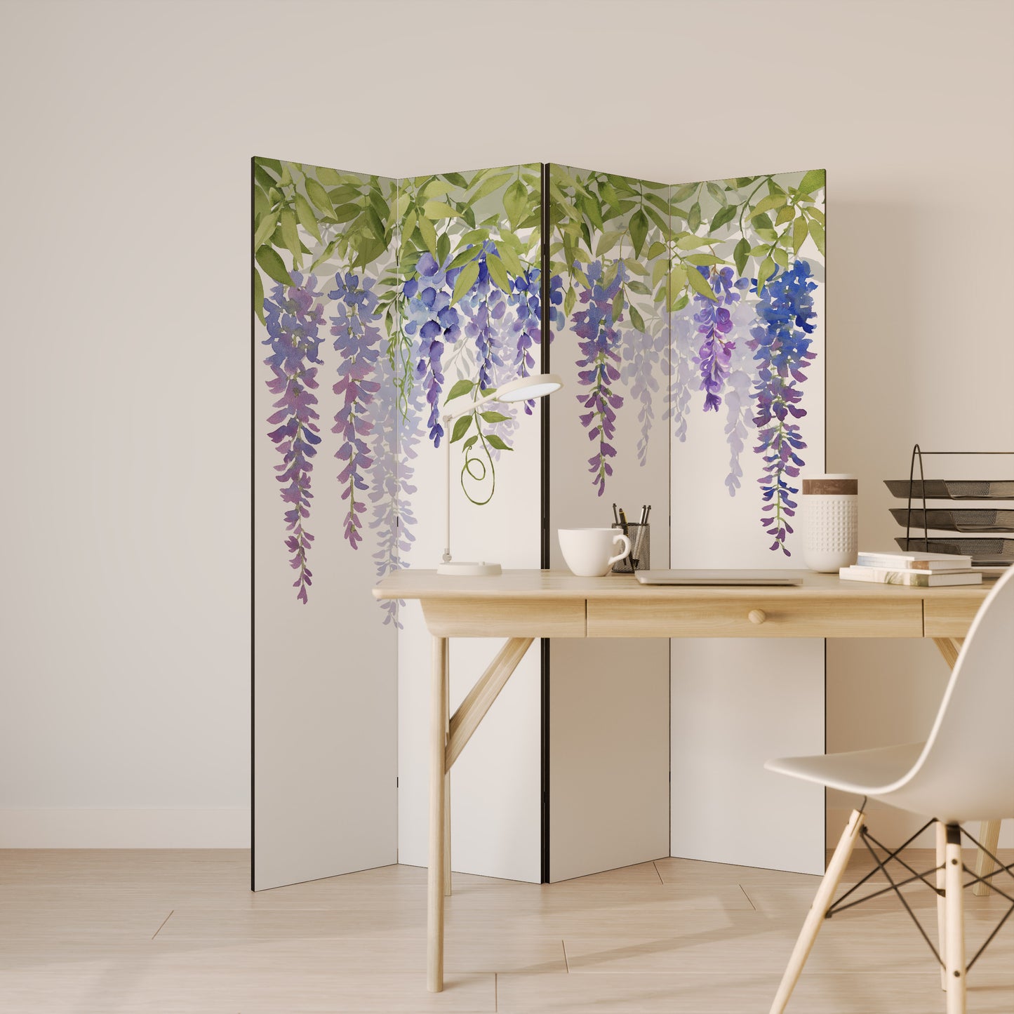 BOTANICAL BREEZE Divisorio decorativo per ambienti a 4 pannelli