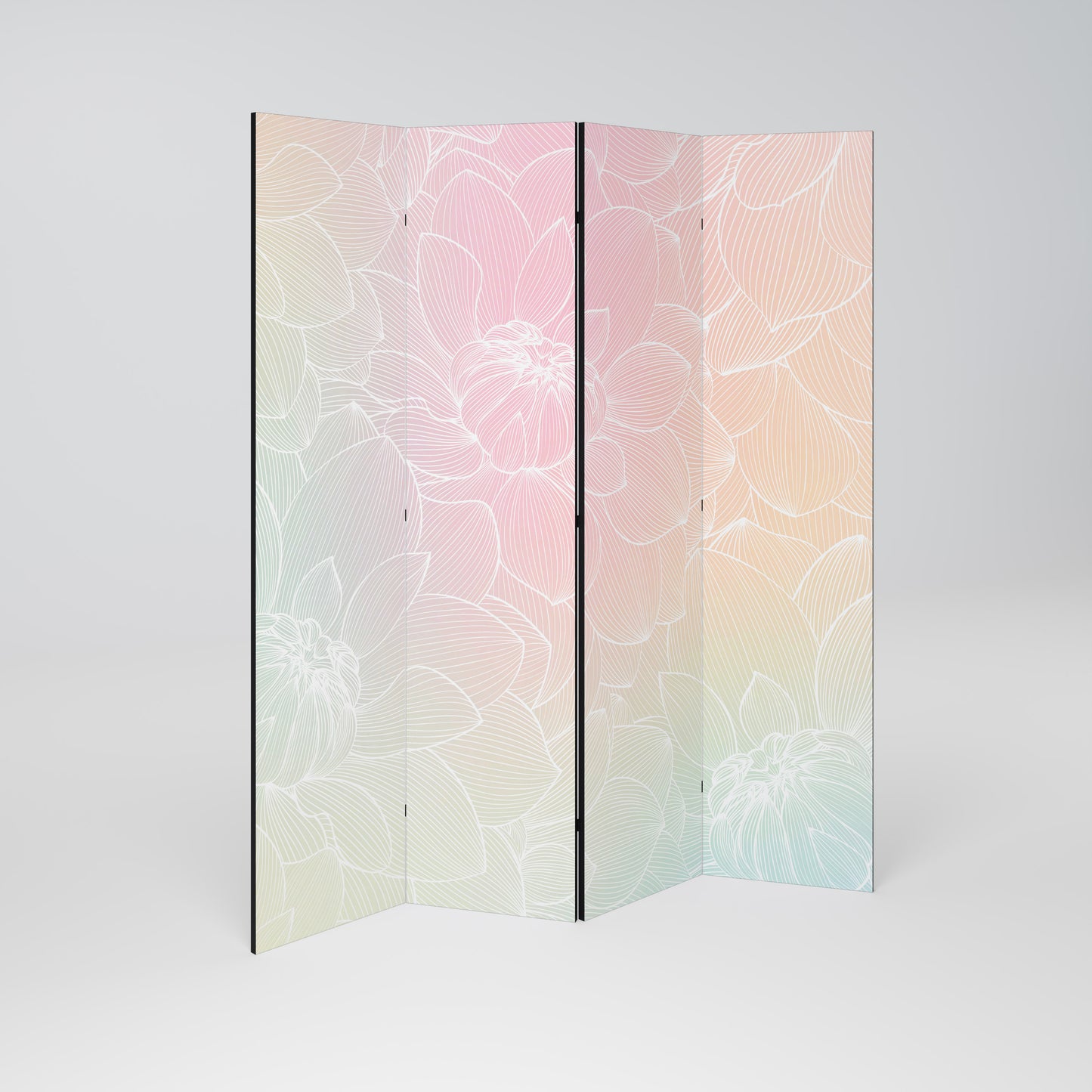 ELEGANTE FUSIONE FLOREALE Divisorio decorativo a 4 pannelli