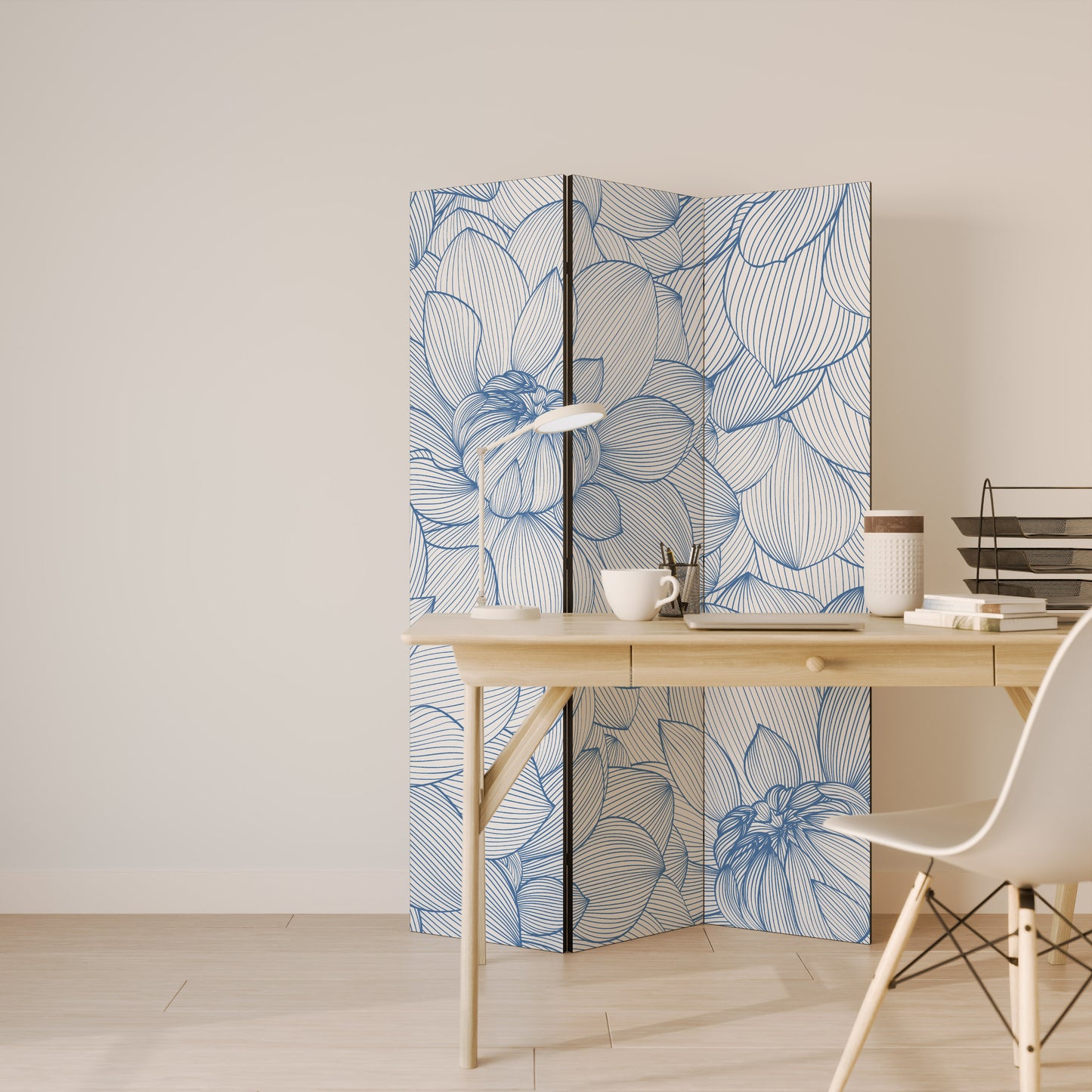 LUSH LINEAR BLOOMS Divisorio decorativo per ambienti a 3 pannelli